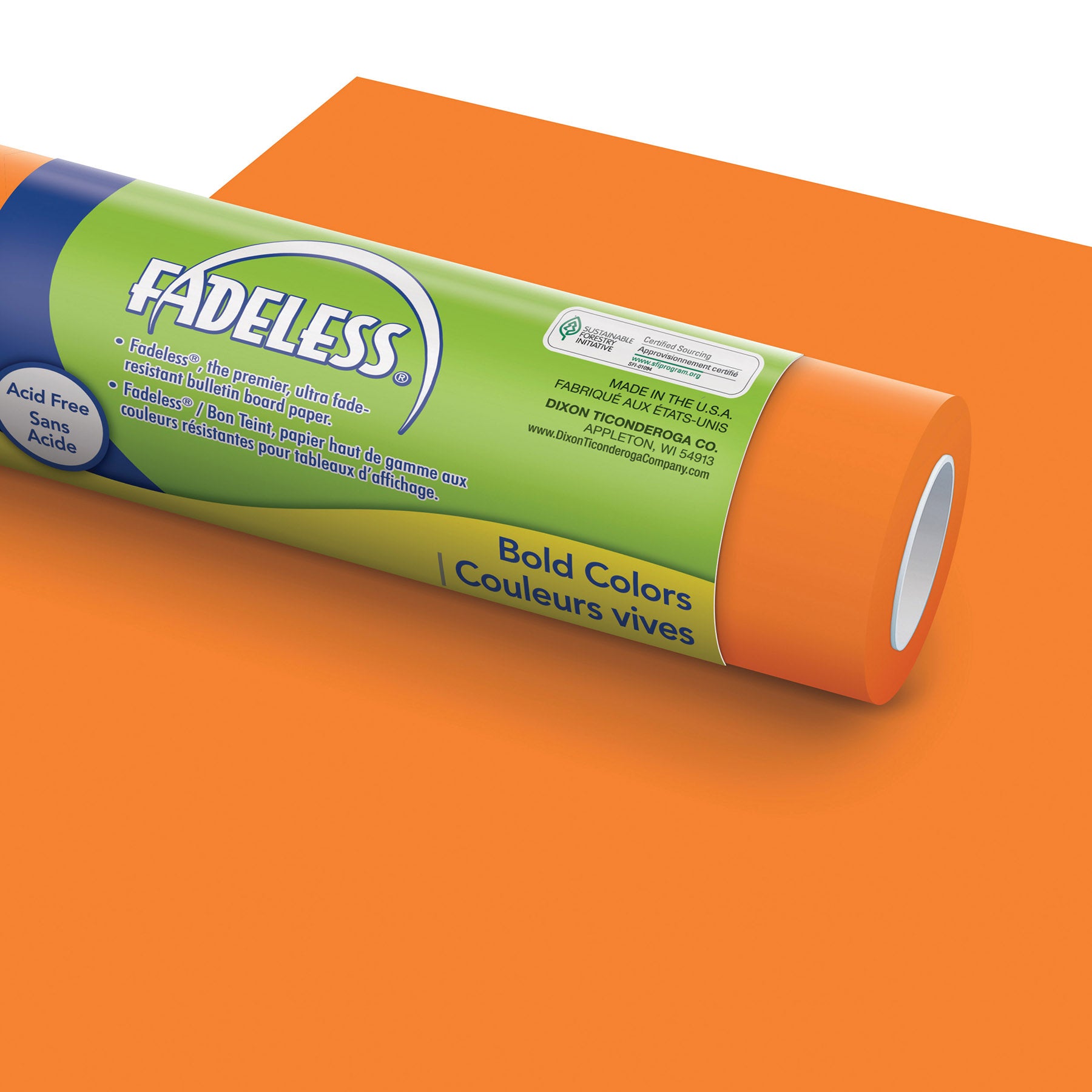 Bulletin Board Art Paper, Orange, 48" x 12', 4 Rolls