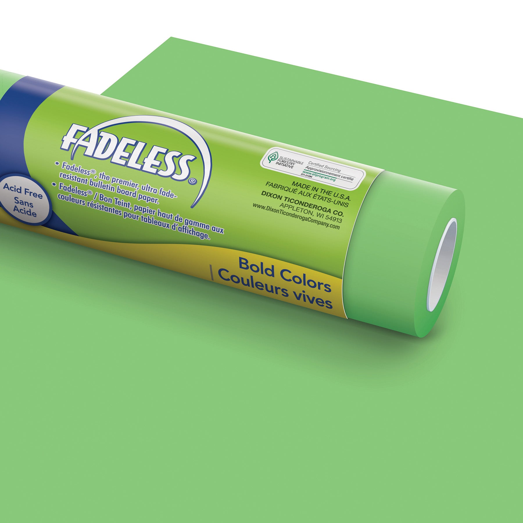 Bulletin Board Art Paper, Nile Green, 48" x 12', 4 Rolls