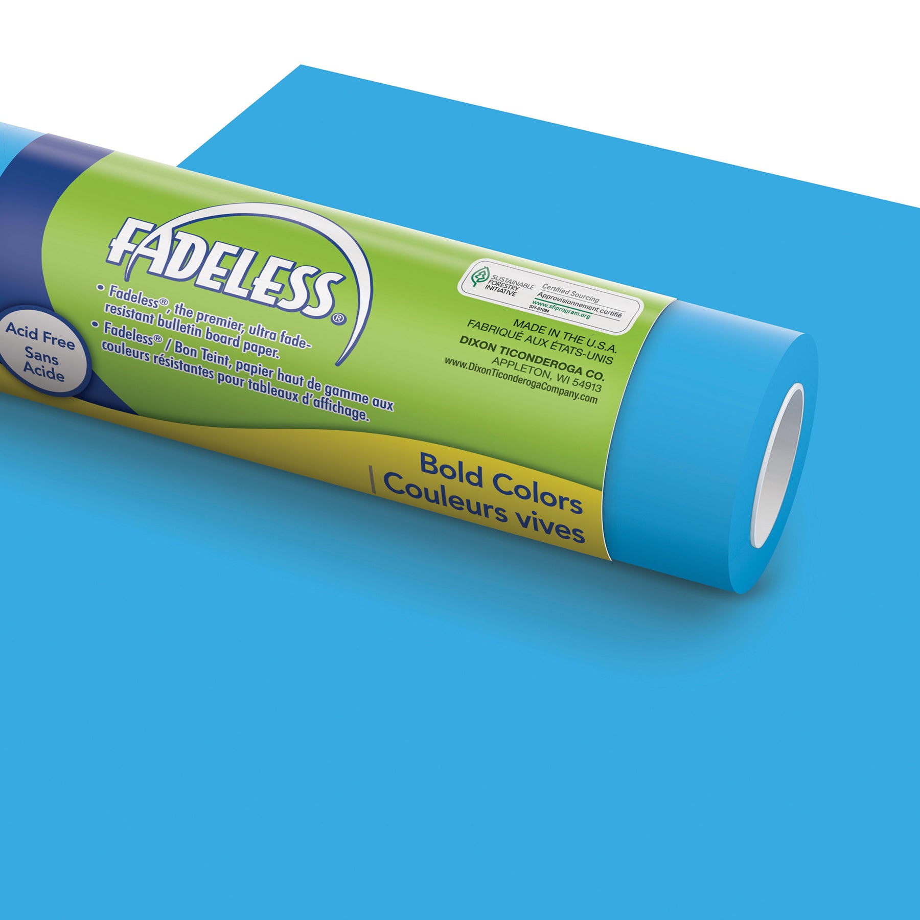 Bulletin Board Art Paper, Brite Blue, 48" x 12', 4 Rolls