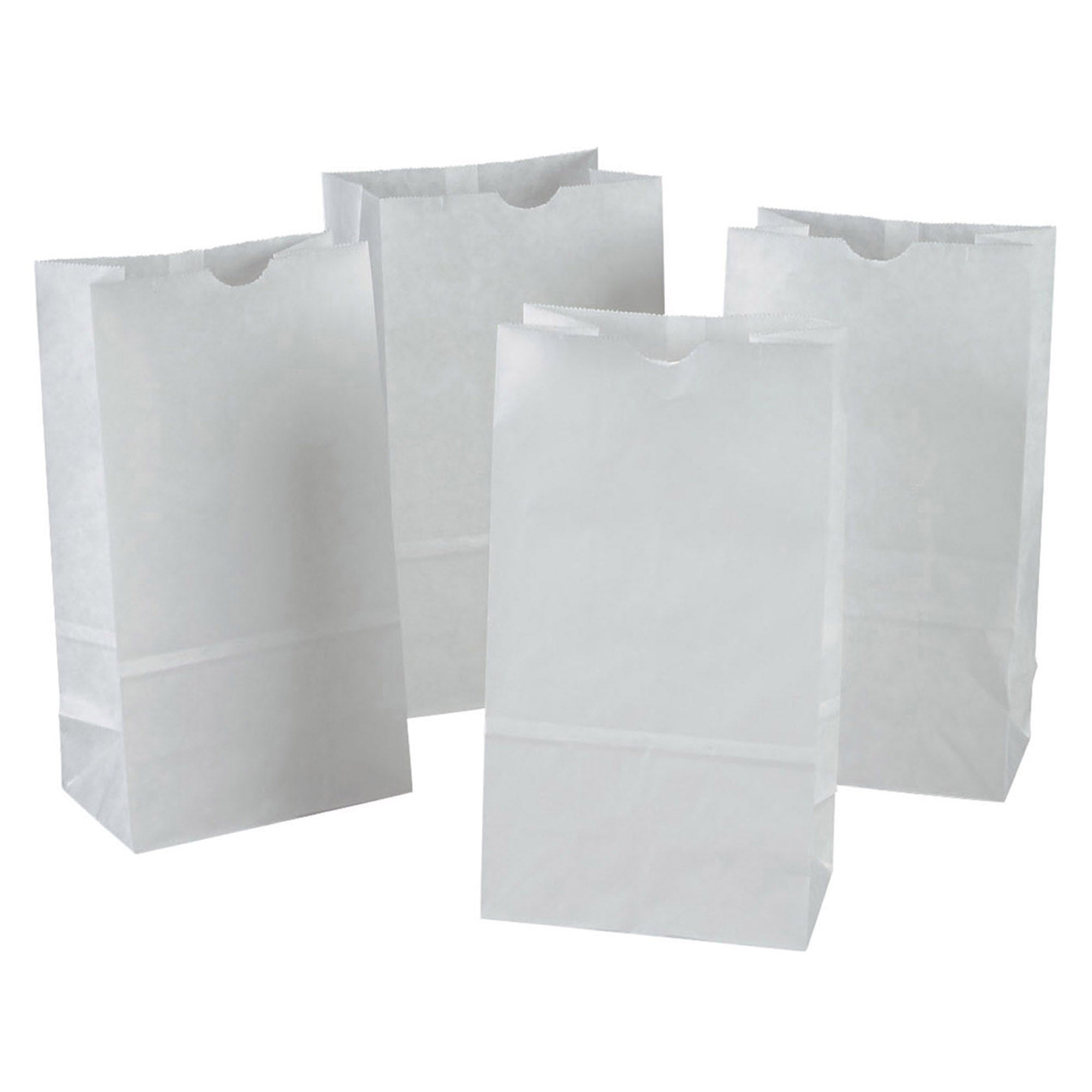 Kraft Bag, White, 6" x 3-5/8" x 11", 100 Bags