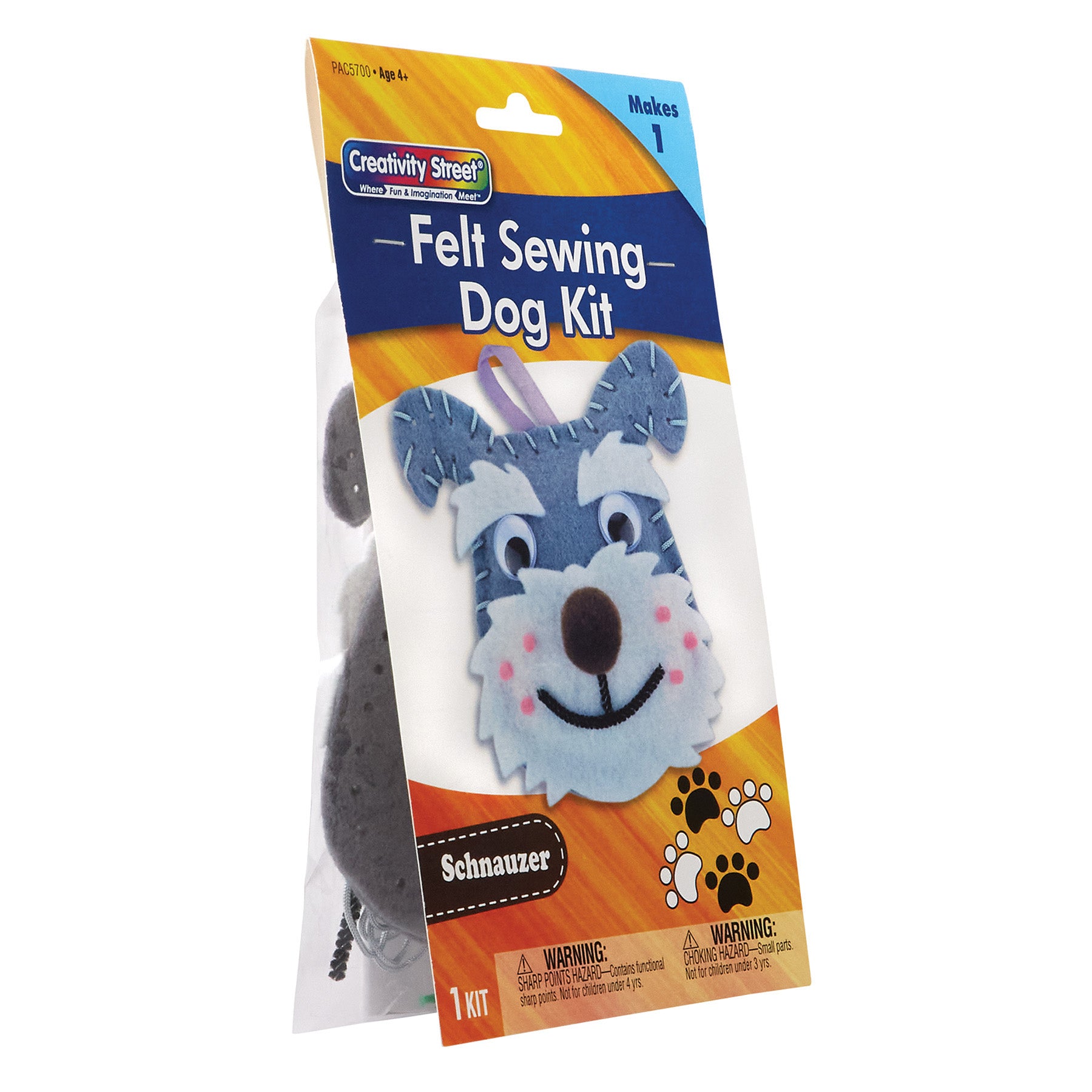 Felt Sewing Dog Kit, Schnauzer, 4.25" x 6.5" x 1", 6 Kits