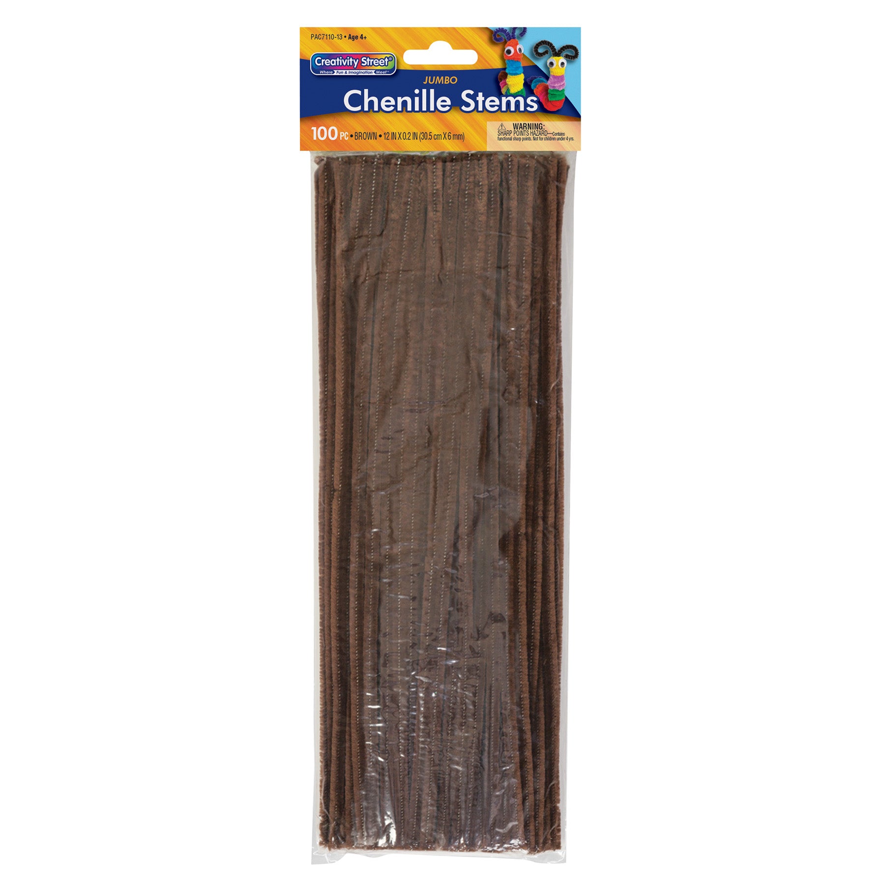 Jumbo Stems, Brown, 12" x 6 mm, 100 Per Pack, 12 Packs