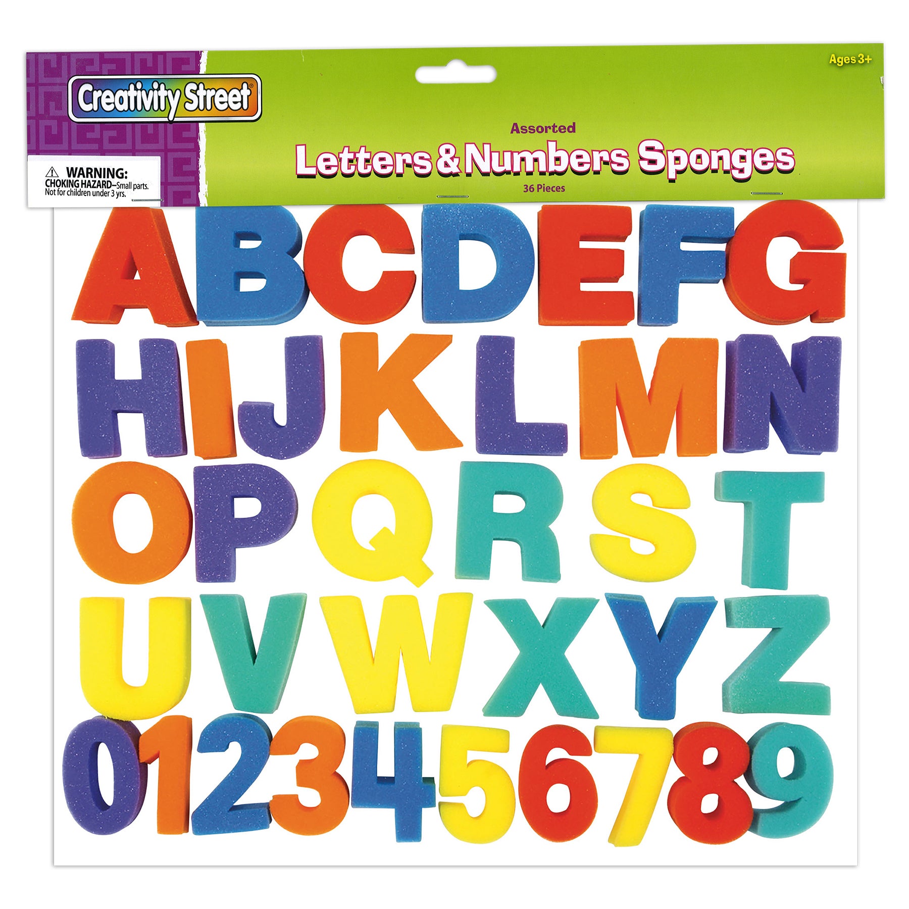 Paint Sponges, Letters & Numbers Set, 3", 36 Pieces