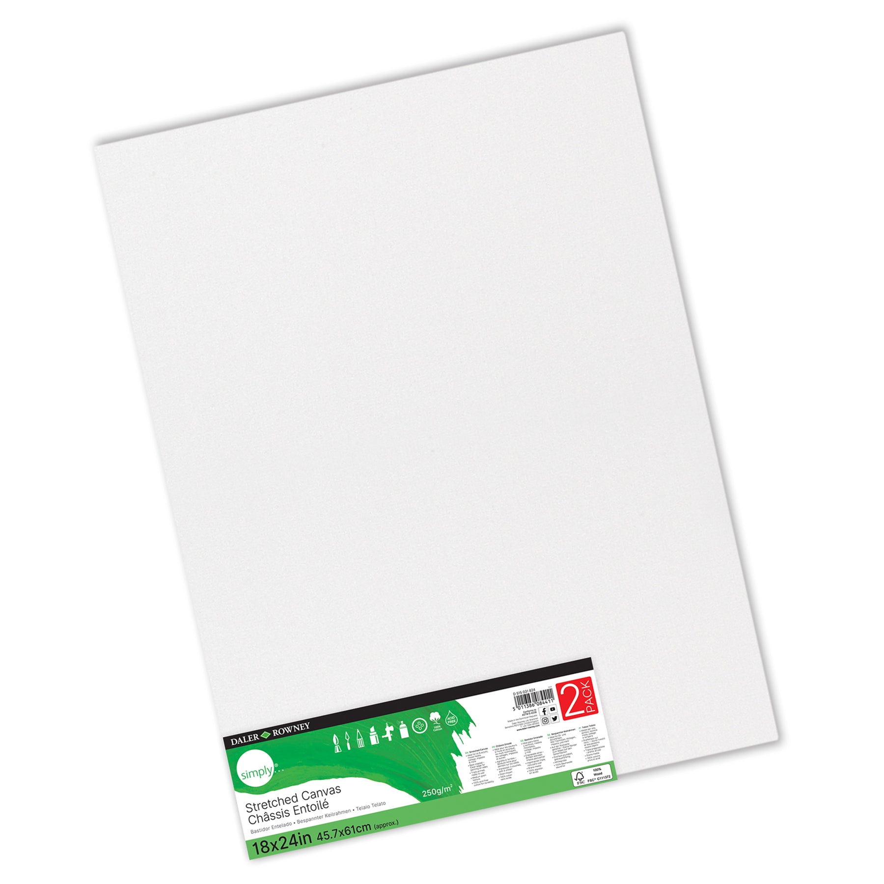 Stretched Canvas, 18" x 24", Pack of 2