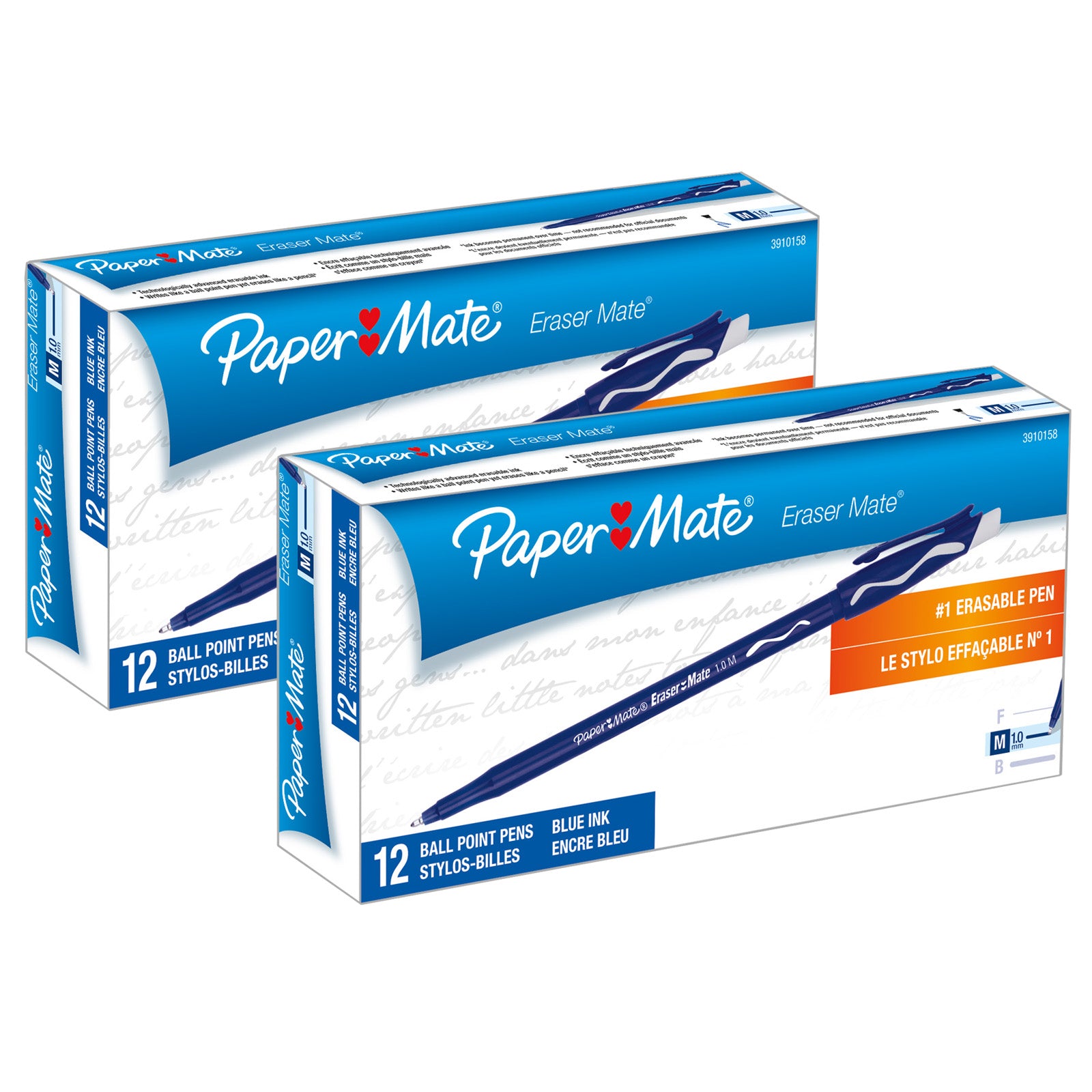 Eraser Mate® Pen, Blue, 12 Per Pack, 2 Packs