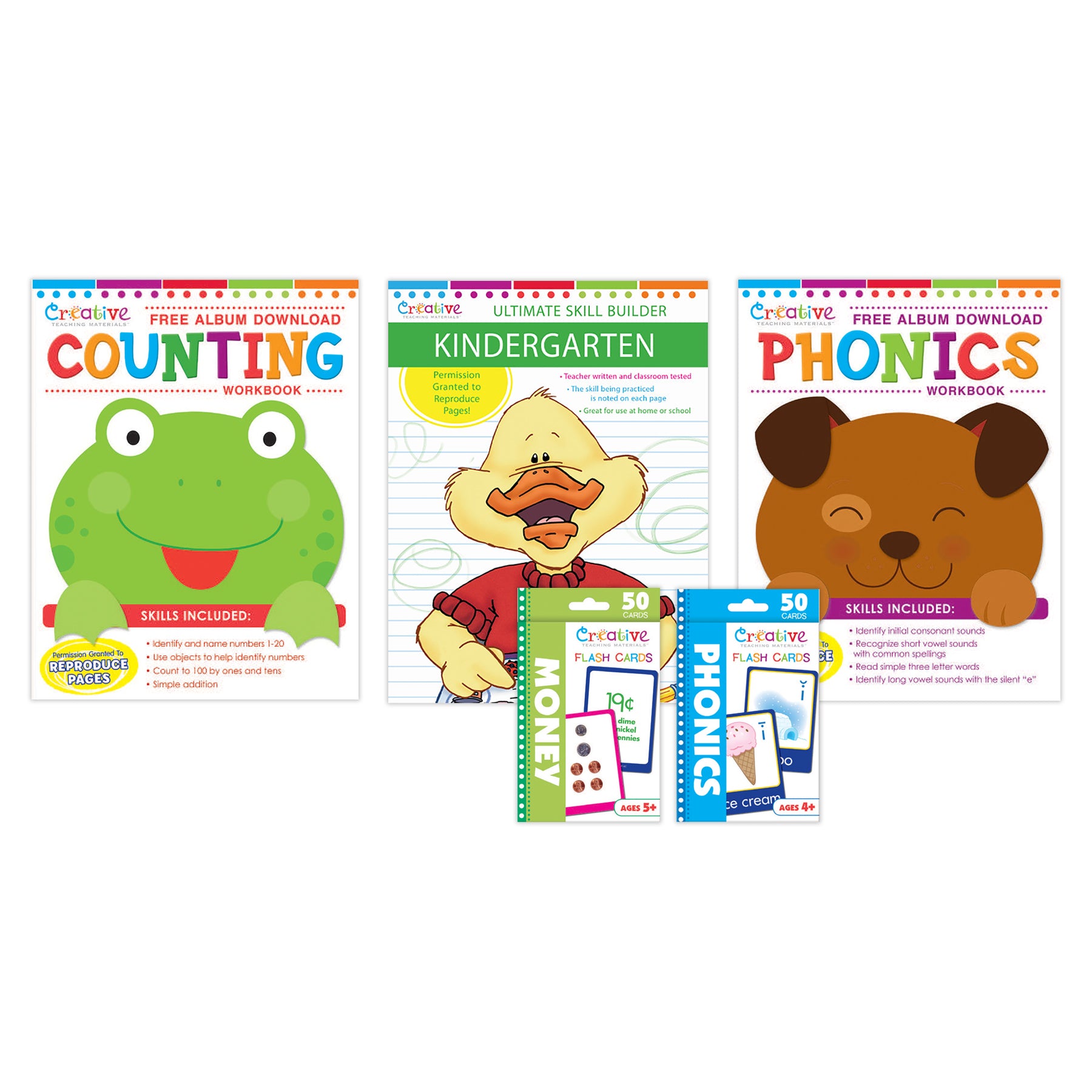 Kindergarten Skills Workbook & Flashcard Bundle