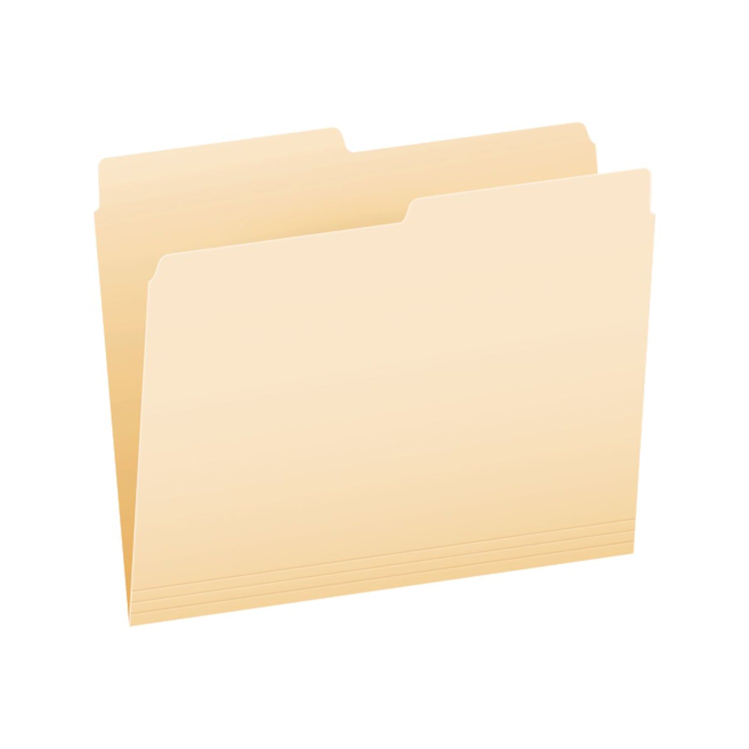 File Folders, Letter Size, Manila, 1/2 Cut, Box of 100