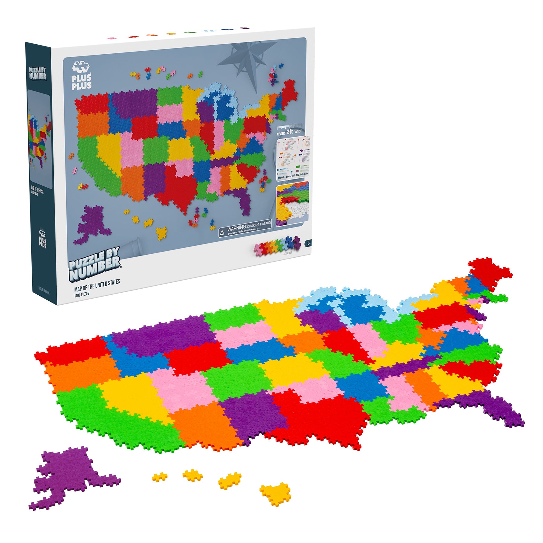 Plus-Plus® Puzzle By Number® - 1400 pc Map of the United States