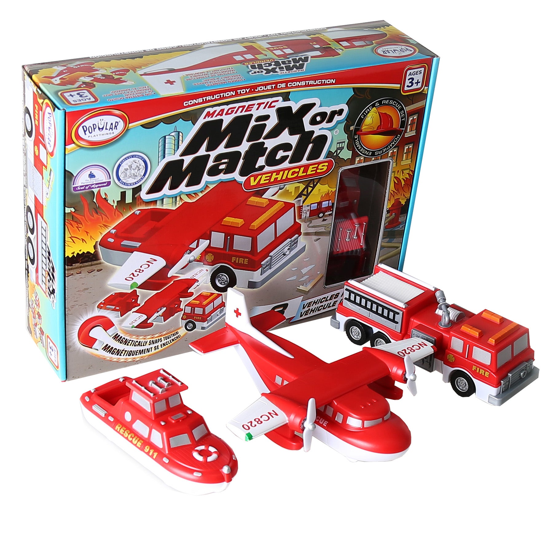 Magnetic Mix or Match® Vehicles, Fire & Rescue