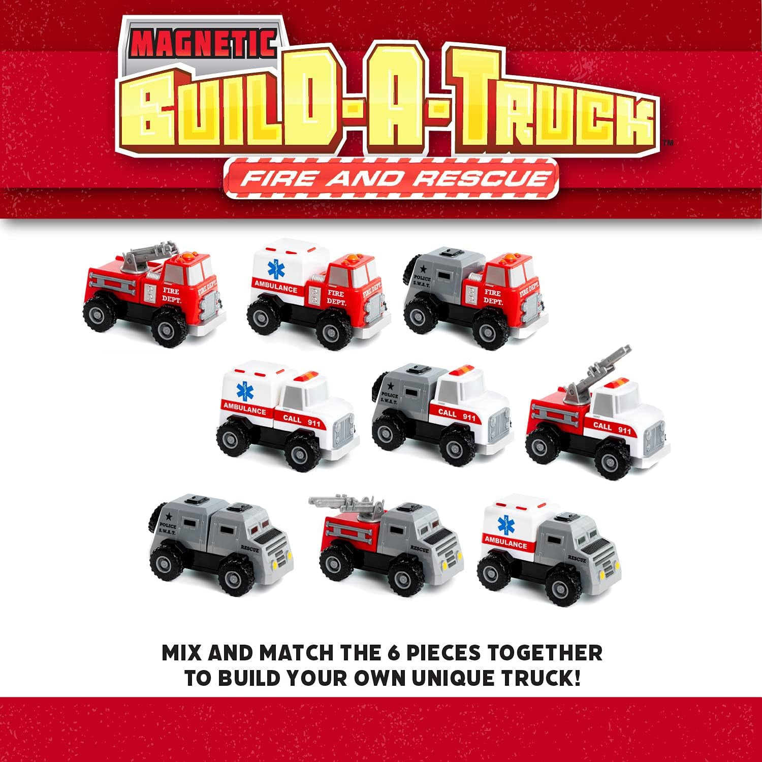 Magnetic Build-a-Truck™, Fire & Rescue