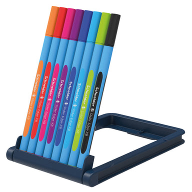 Slider Edge XB Ballpoint Pen, 1.4 mm, 8 Assorted Ink Colors in Adjustable Case Stand - A1 School Supplies