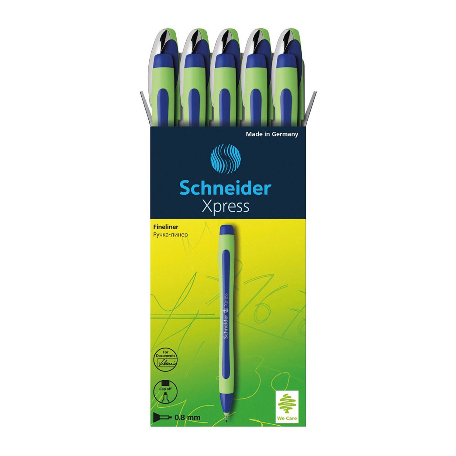 Xpress Fineliner Pen, Fiber Tip, 0.8 mm, Blue, Pack of 10