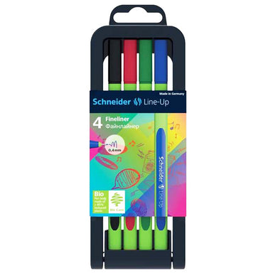 Line-Up Fineliner Pens with Case, 4 Colors, 4 Per Pack, 3 Packs - A1 School Supplies