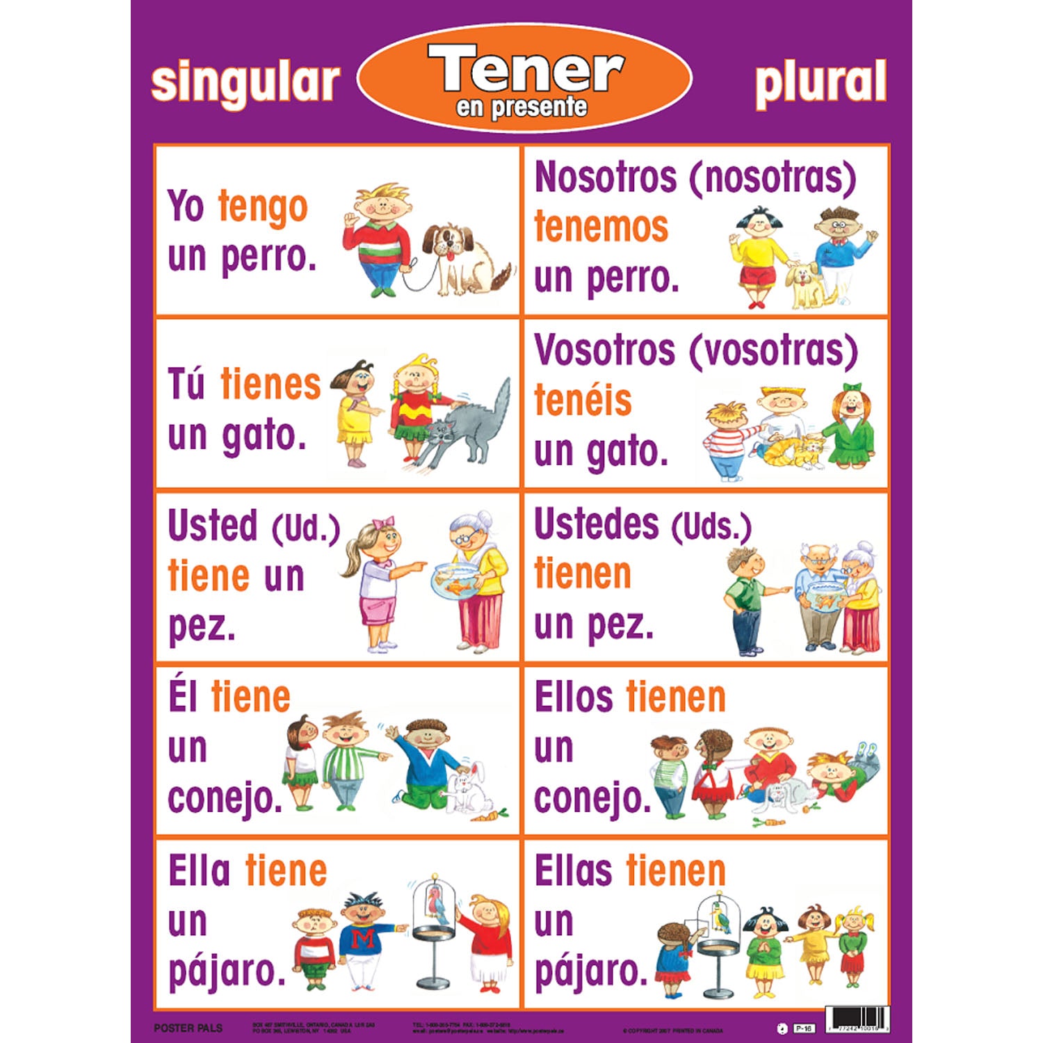 Spanish Verb Posters, Set of 7