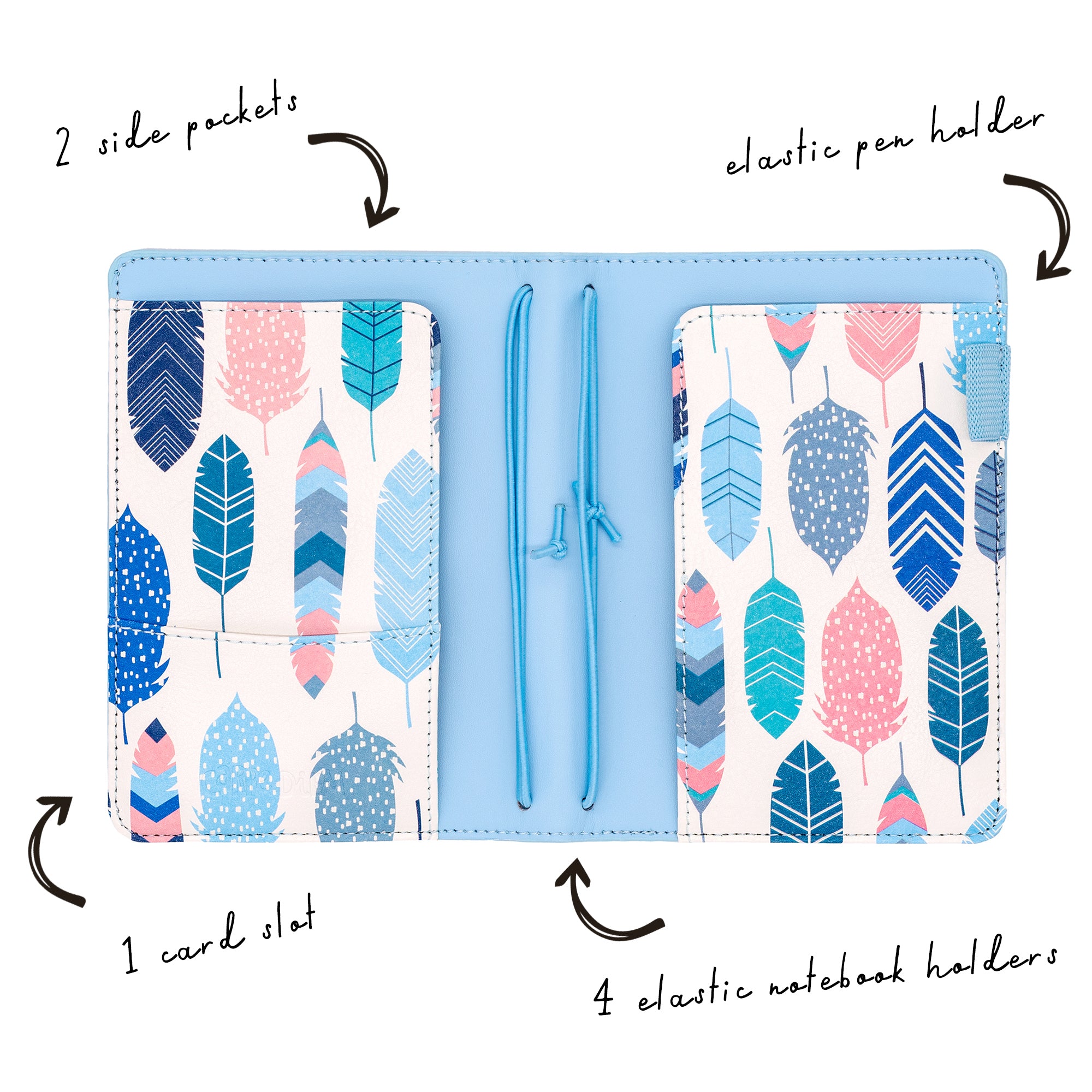 A6 Notebook and Passport Holder - Sky Blue