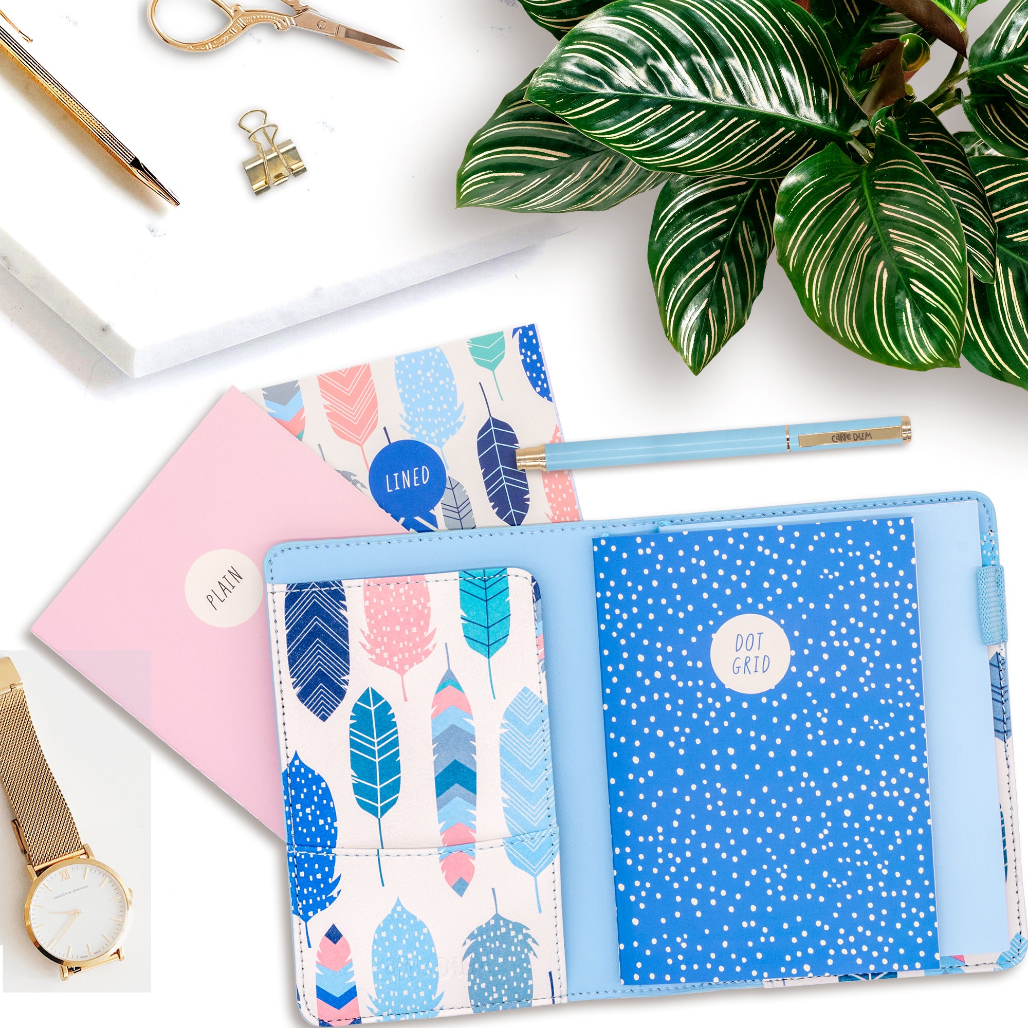 A6 Notebook and Passport Holder - Sky Blue