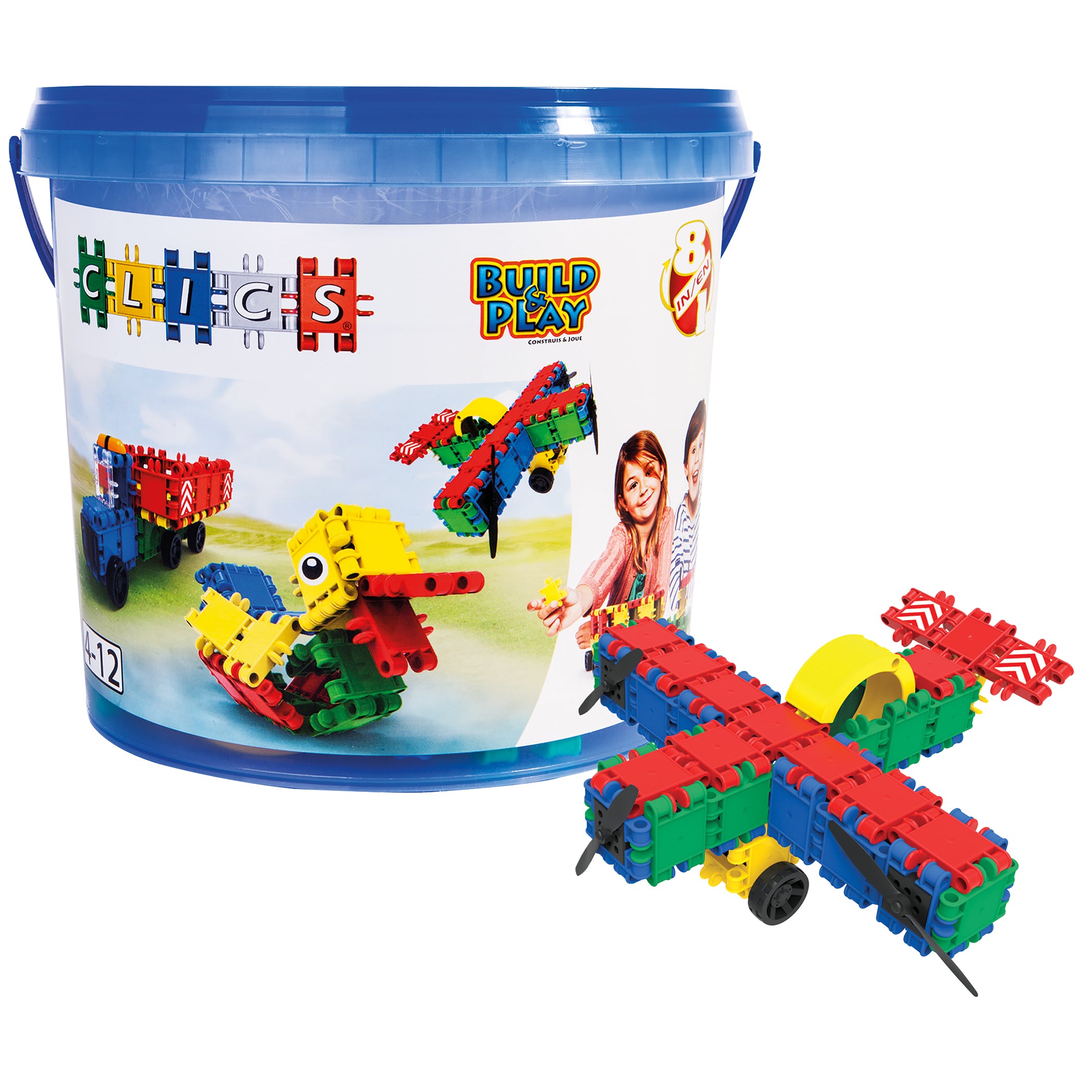 Clics Building Blocks Bucket, 175 Pieces