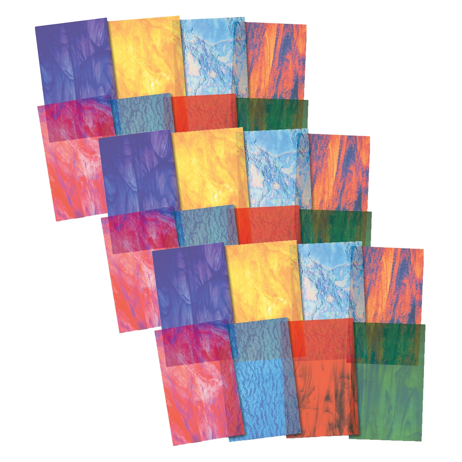 Stained Glass Paper, 5-1/2" x 8-1/2", 24 Sheets Per Pack, 3 Packs