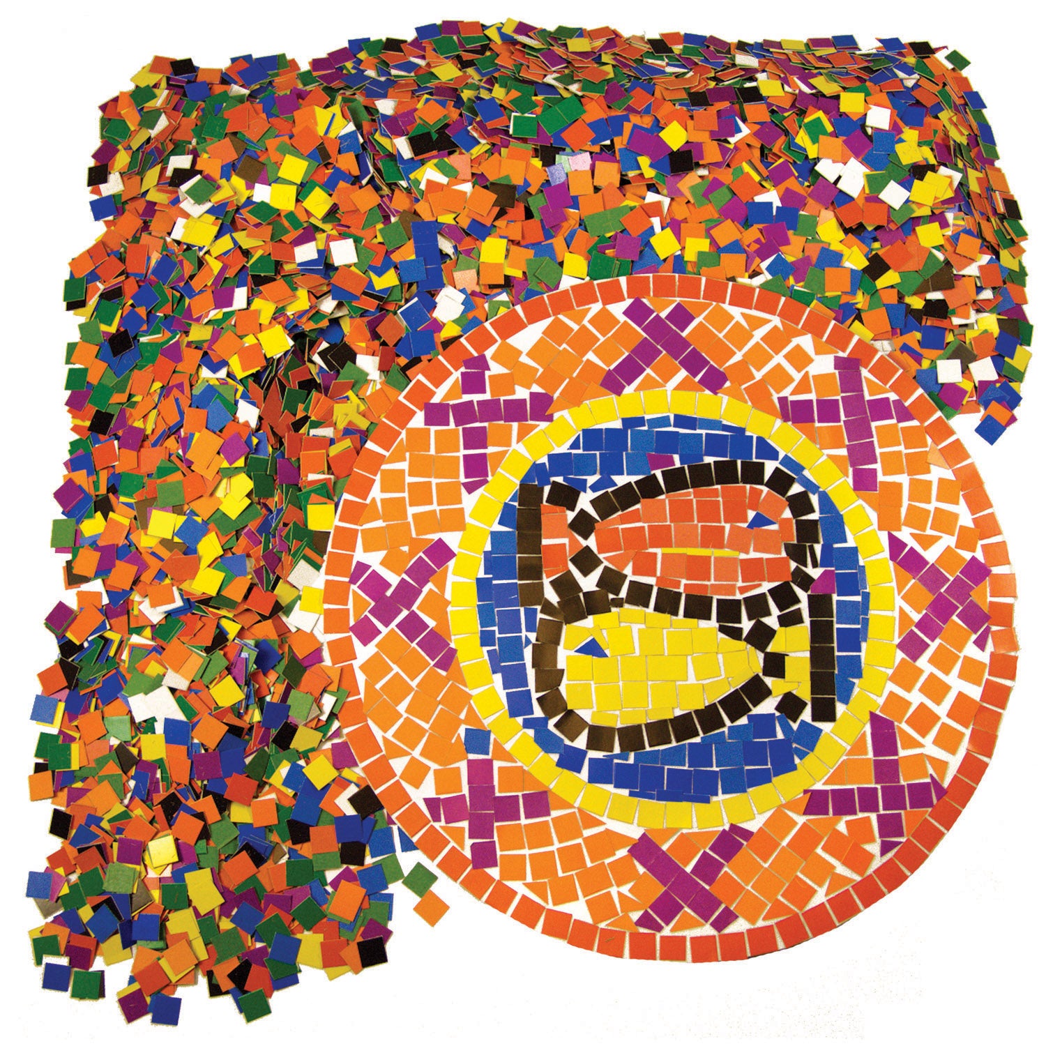 Double Color Mosaic Squares, 3/8", 10,000 Per Pack, 2 Packs - A1 School Supplies