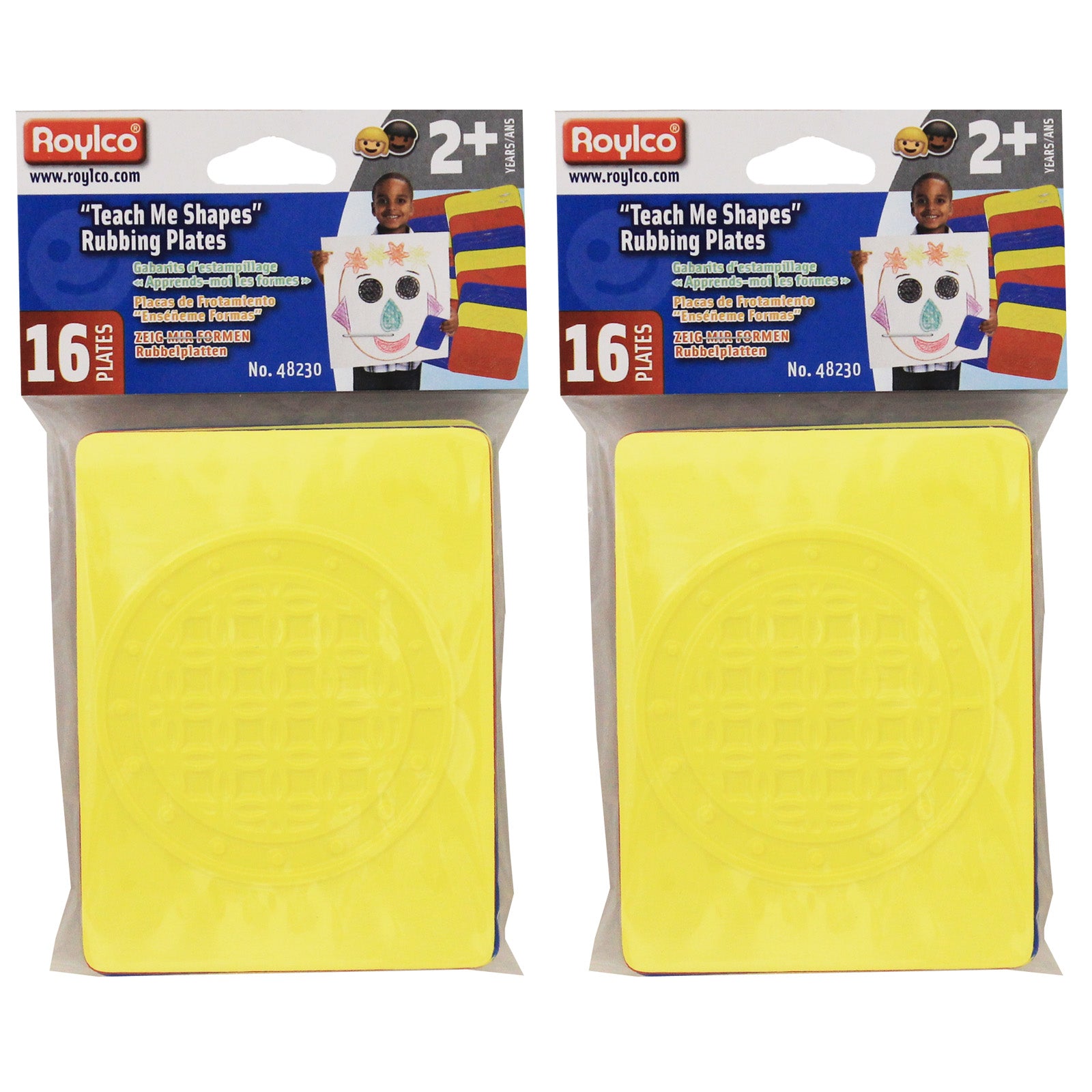 Teach Me Shapes: Rubbing Plate Shapes, 16 Per Pack, 2 Packs