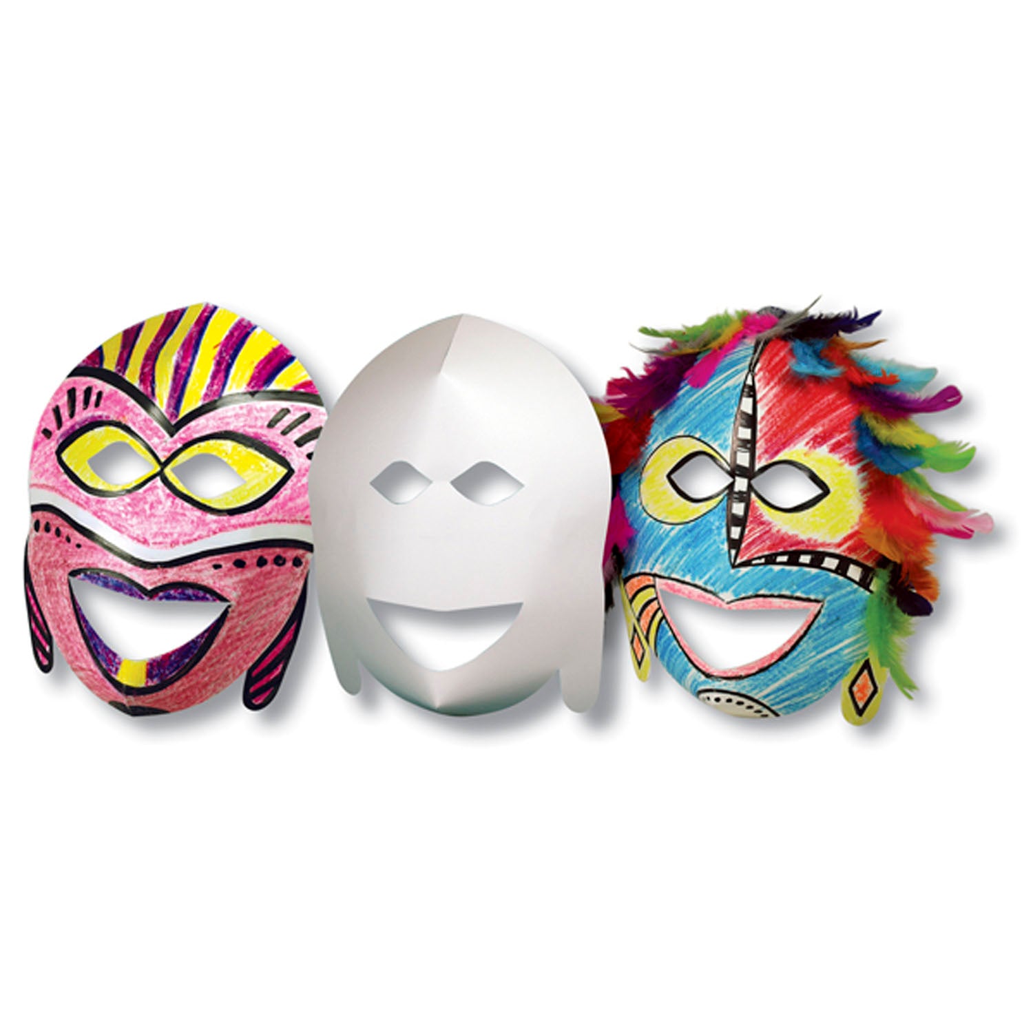 African Masks, 20 Per Pack, 2 Packs - A1 School Supplies