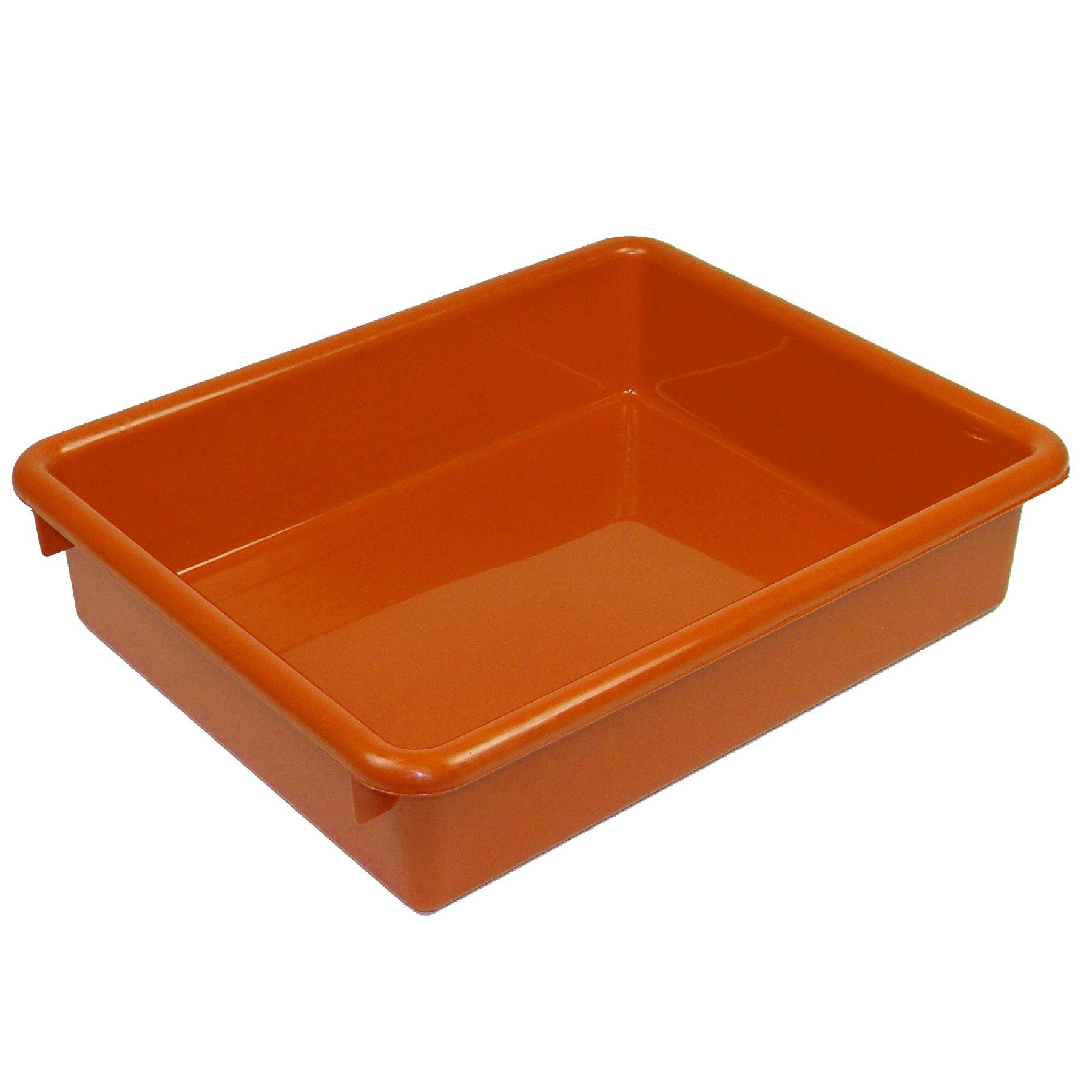 Stowaway® 3" Letter Tray no Lid, Orange, Pack of 3