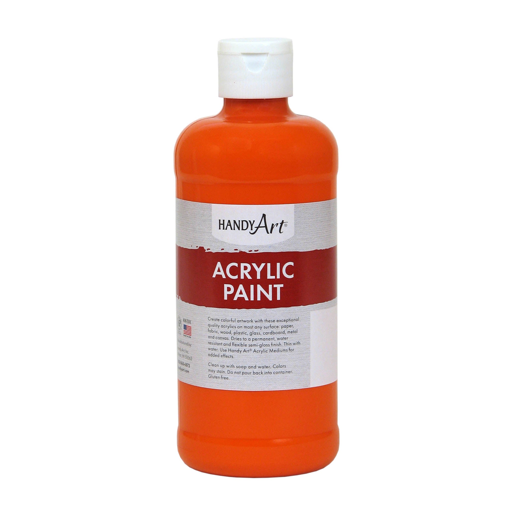 Acrylic Paint 16 oz, Chrome Orange, Pack of 3