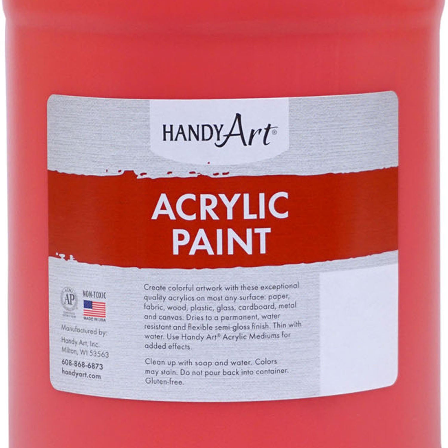 Acrylic Paint Half Gallon, Vermilion