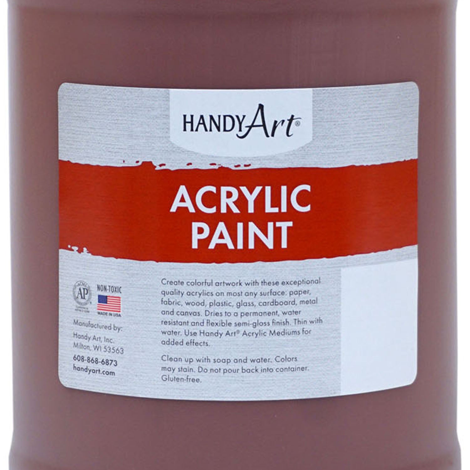 Acrylic Paint Half Gallon, Burnt Sienna