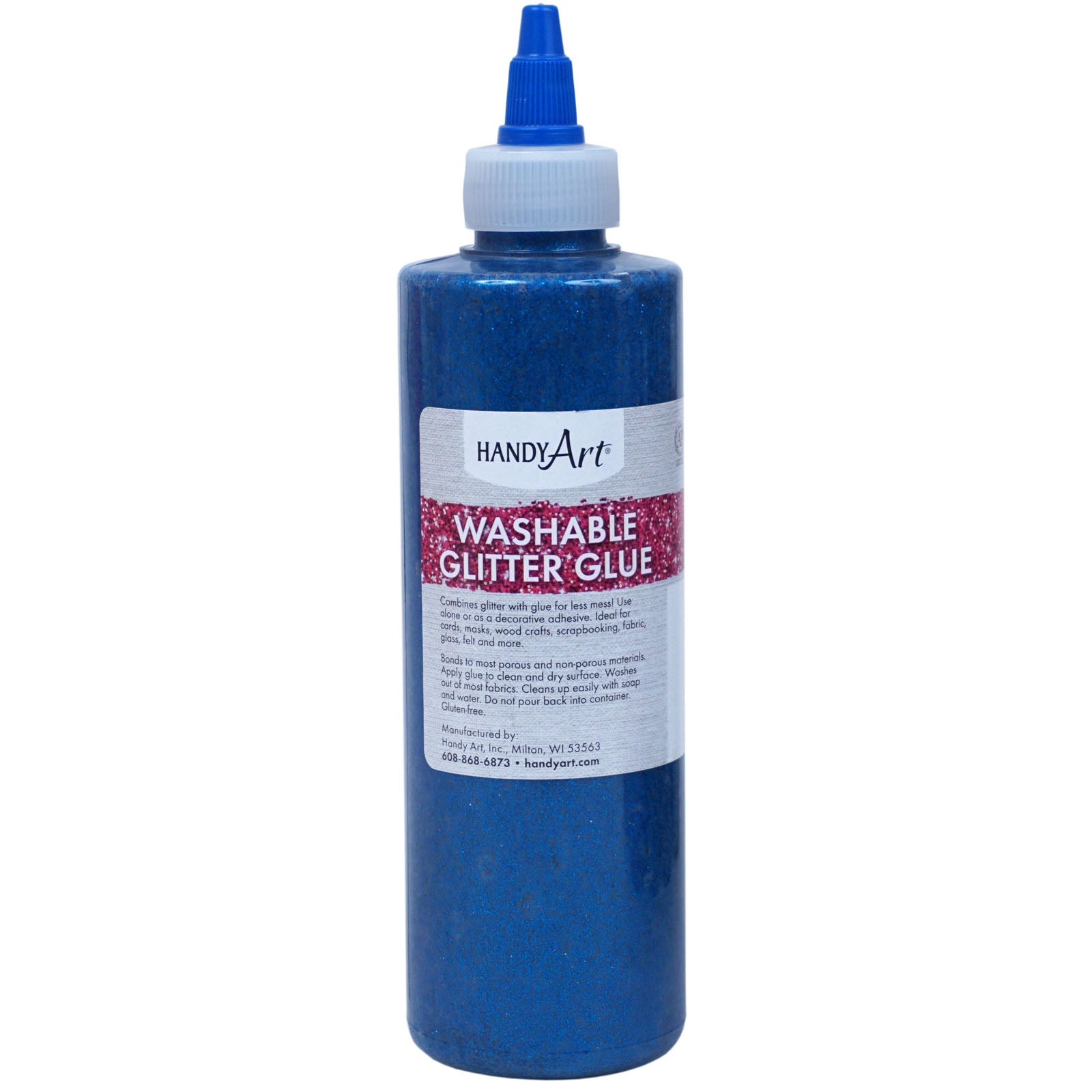 Washable Glitter Glue, 8 oz., Blue, Pack of 6