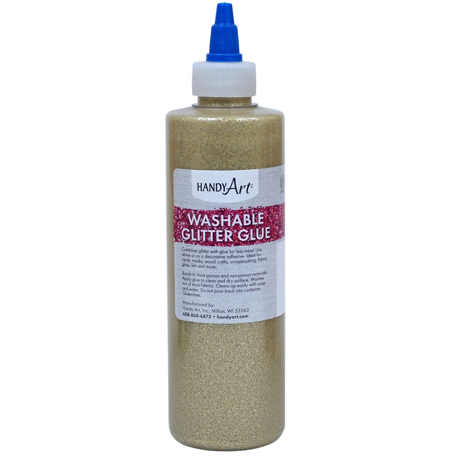 Washable Glitter Glue, 8 oz., Gold, Pack of 6