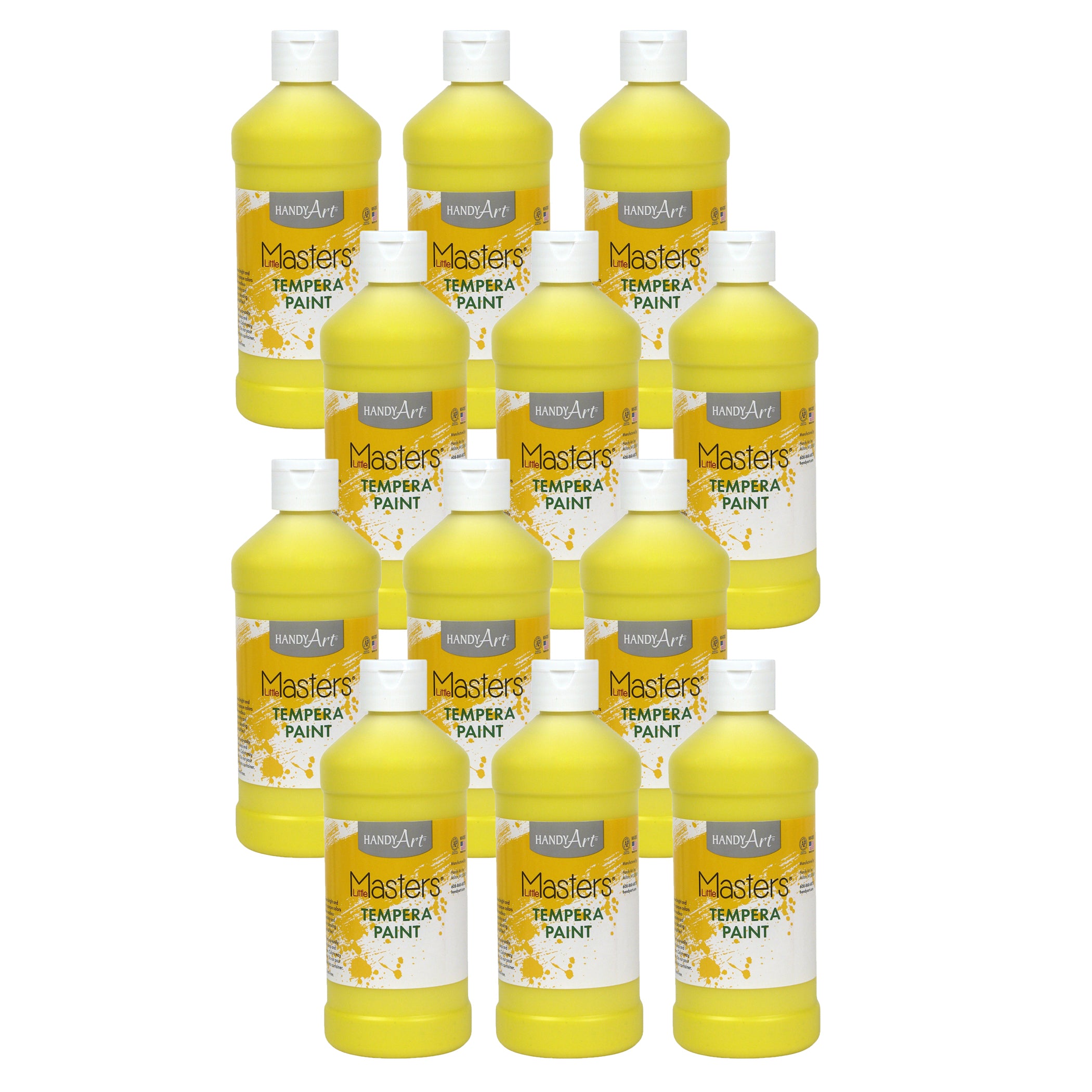 Little Masters® Tempera Paint, Yellow, 16 oz., Pack of 12