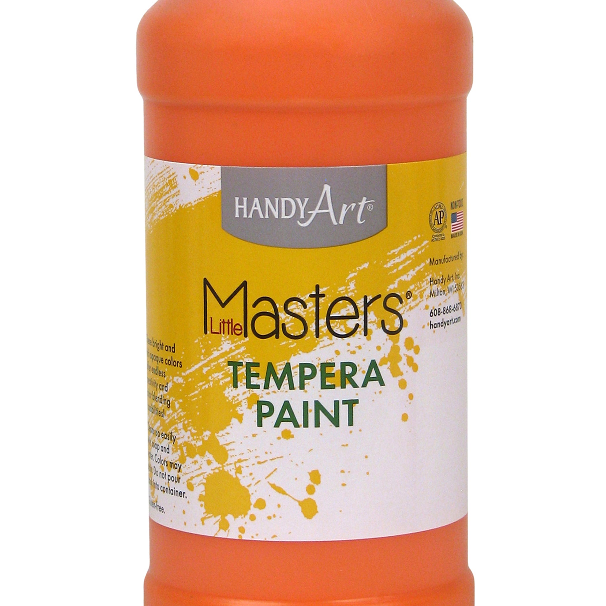 Little Masters® Tempera Paint, Orange, 16 oz., Pack of 12