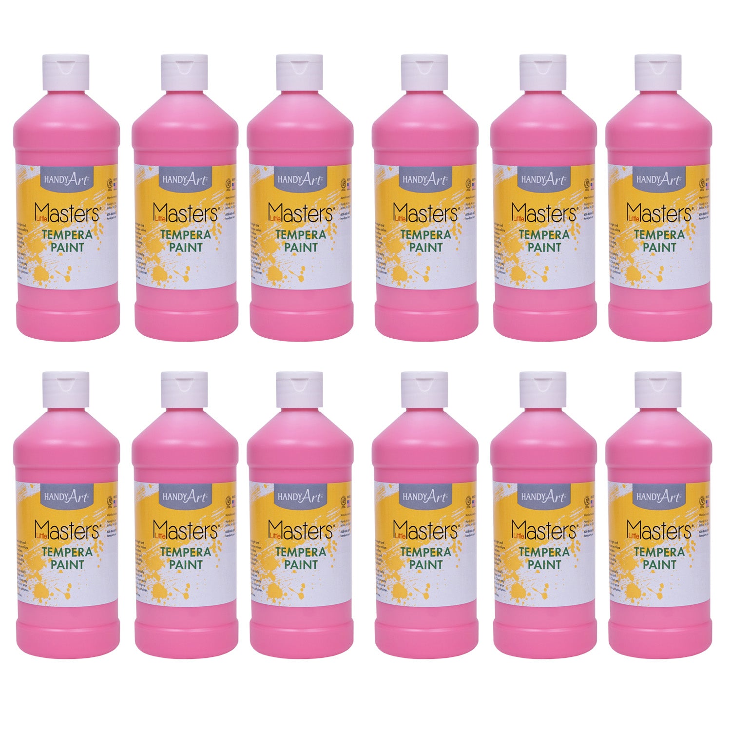 Little Masters® Tempera Paint, Pink, 16 oz., Pack of 12