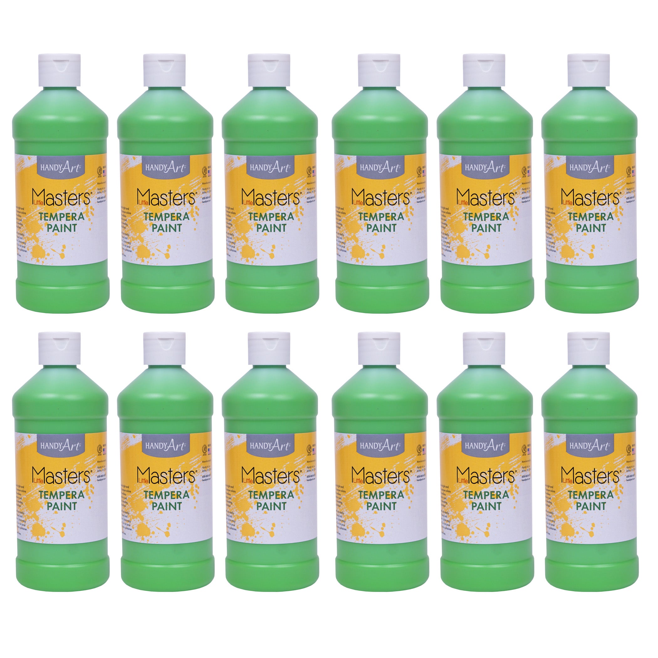 Little Masters® Tempera Paint, Light Green, 16 oz., Pack of 12