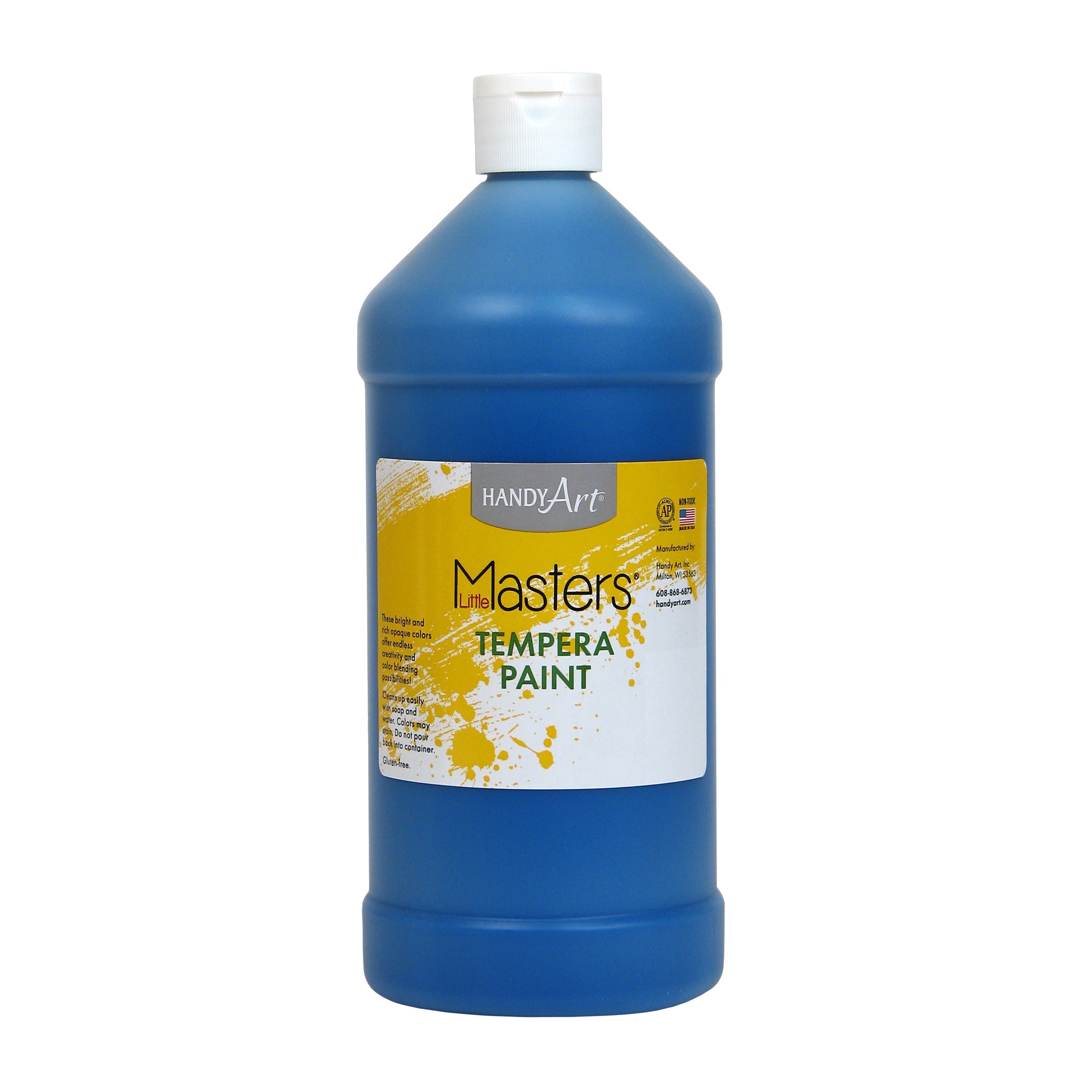 Little Masters® Tempera Paint, Blue, 32 oz., Pack of 6 - A1 School Supplies