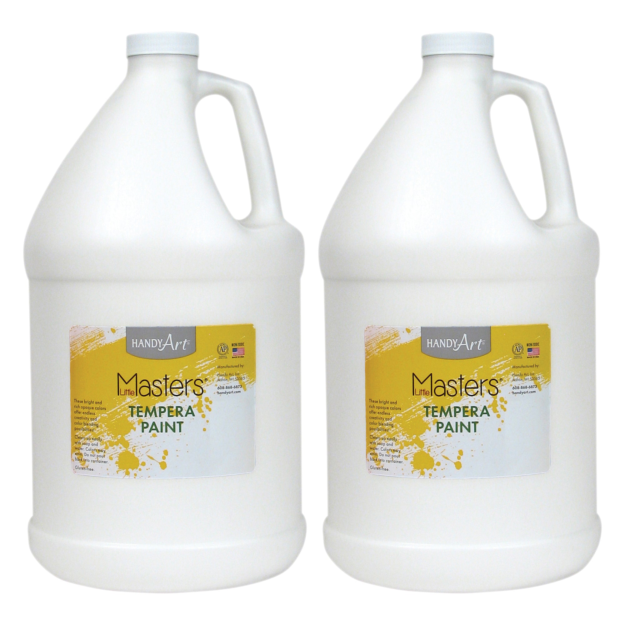 Little Masters® Tempera Paint, White, Gallon, Pack of 2