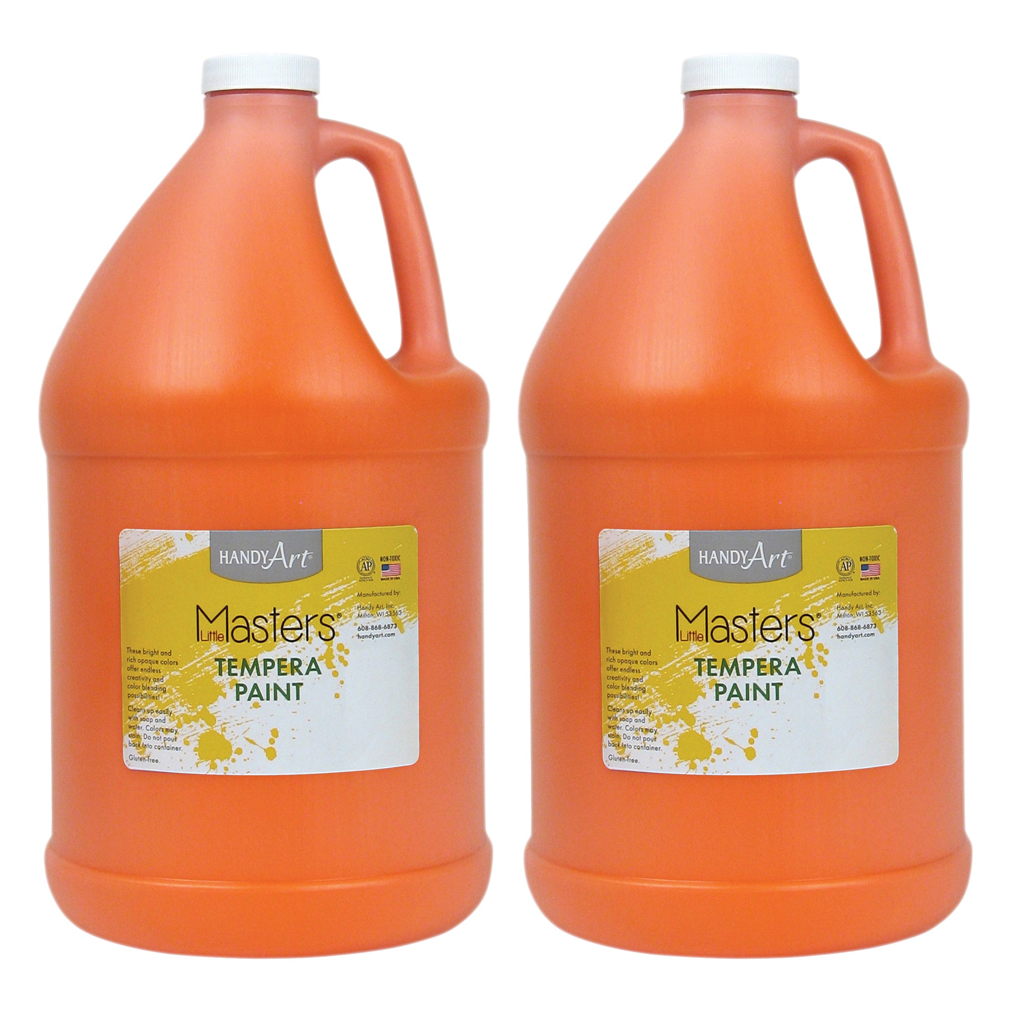 Little Masters® Tempera Paint, Orange, Gallon, Pack of 2