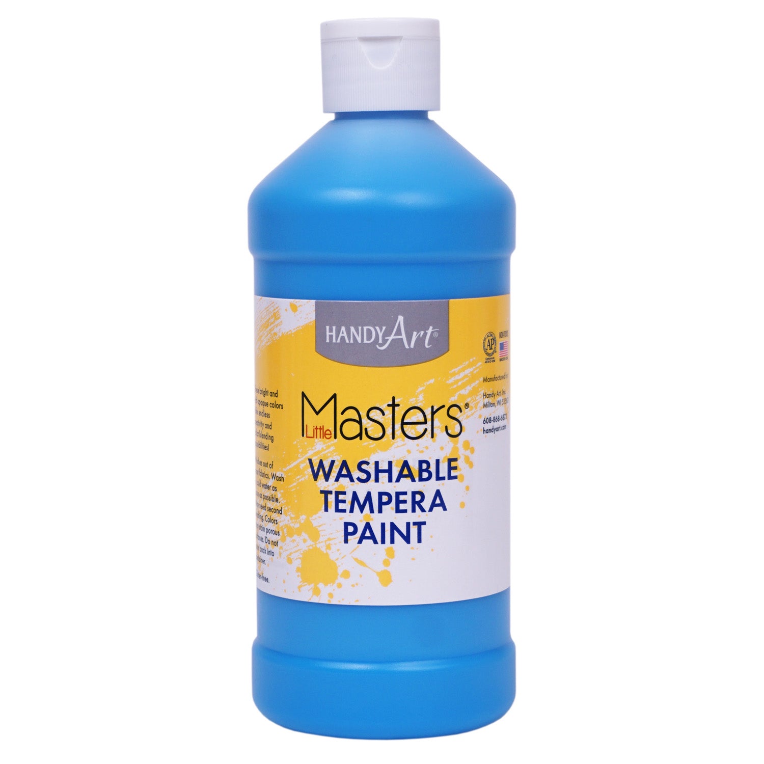 Little Masters® Washable Tempera Paint, Light Blue, 16 oz., Pack of 6