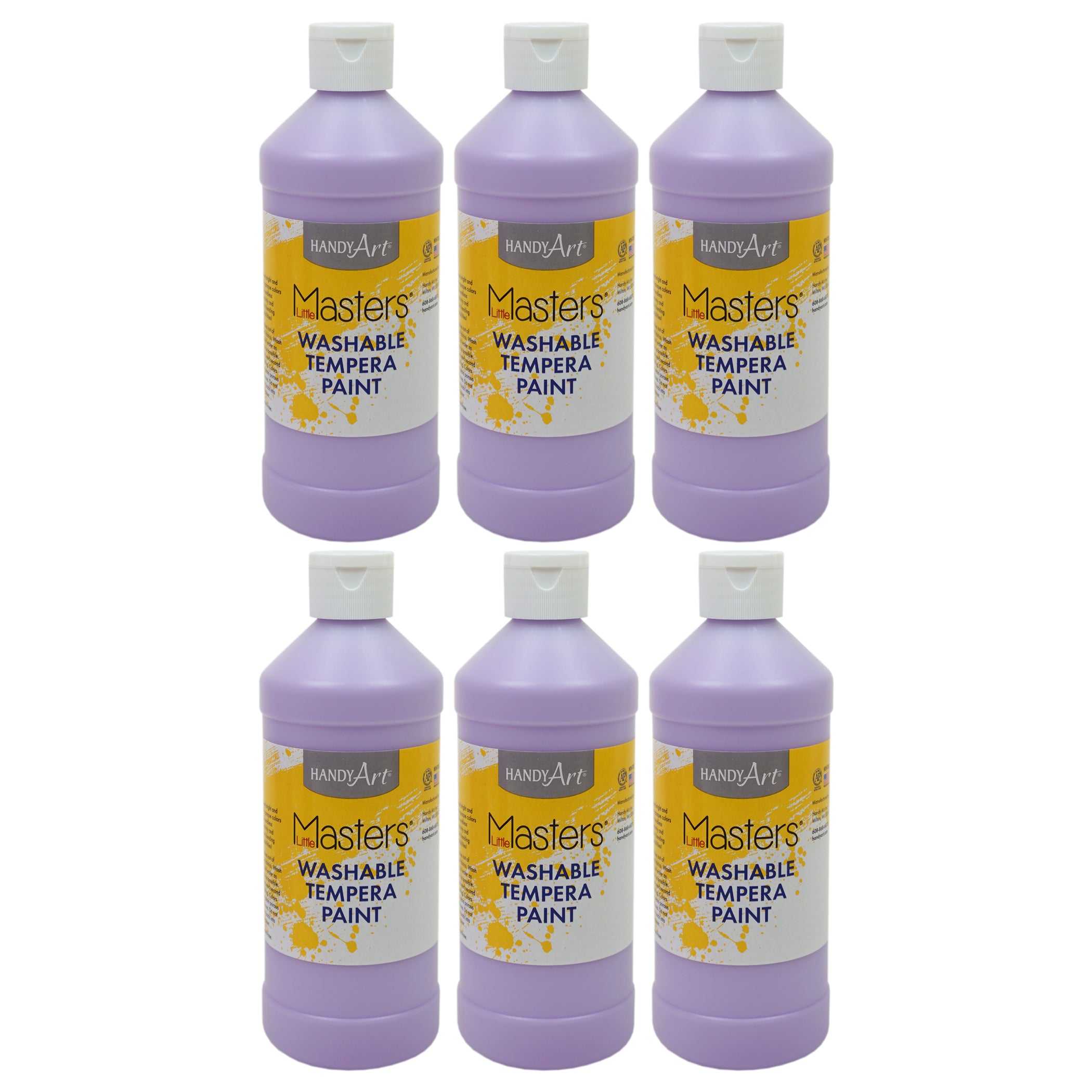 Little Masters® Washable Tempera Paint, 16 oz., Light Purple, Pack of 6