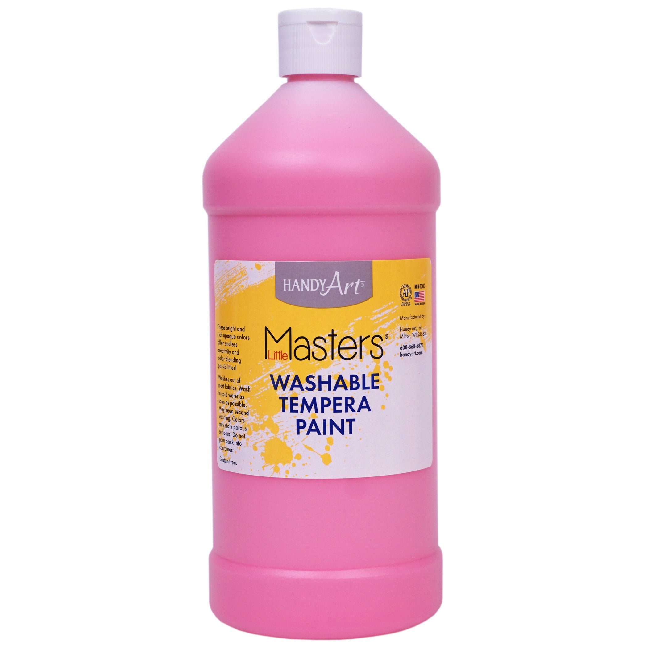 Little Masters® Washable Tempera Paint, Pink, 32 oz., Pack of 6