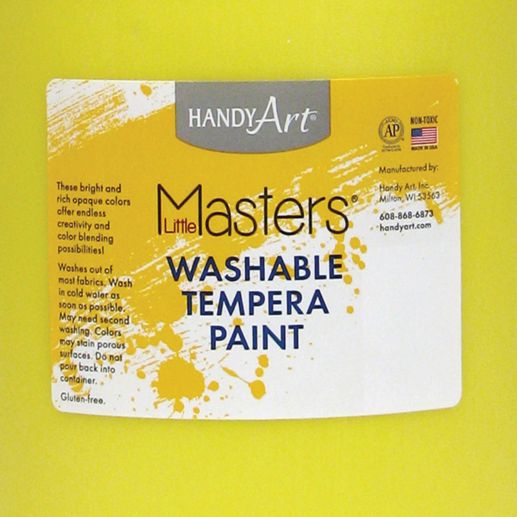 Little Masters® Washable Tempera Paint, Yellow, Gallon