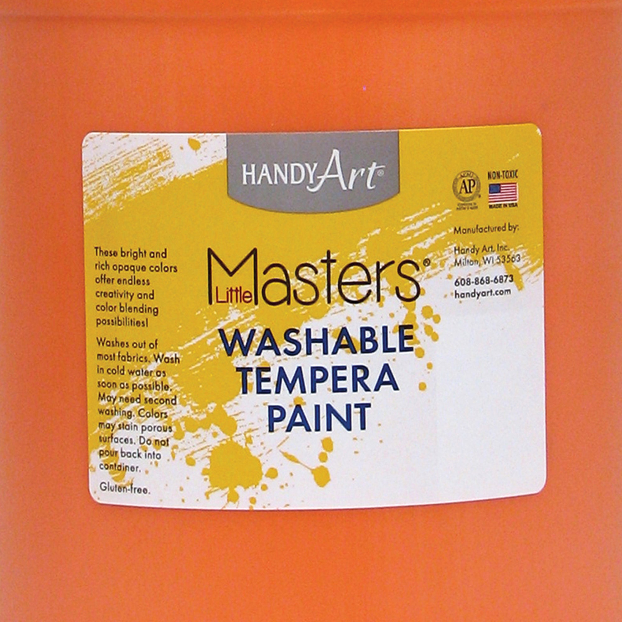 Little Masters® Washable Tempera Paint, Orange, Gallon