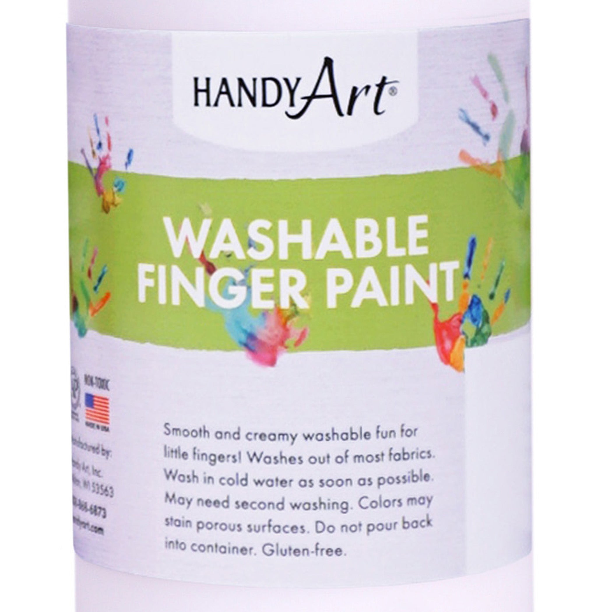 Washable Finger Paint, White, 16 oz, Pack of 6