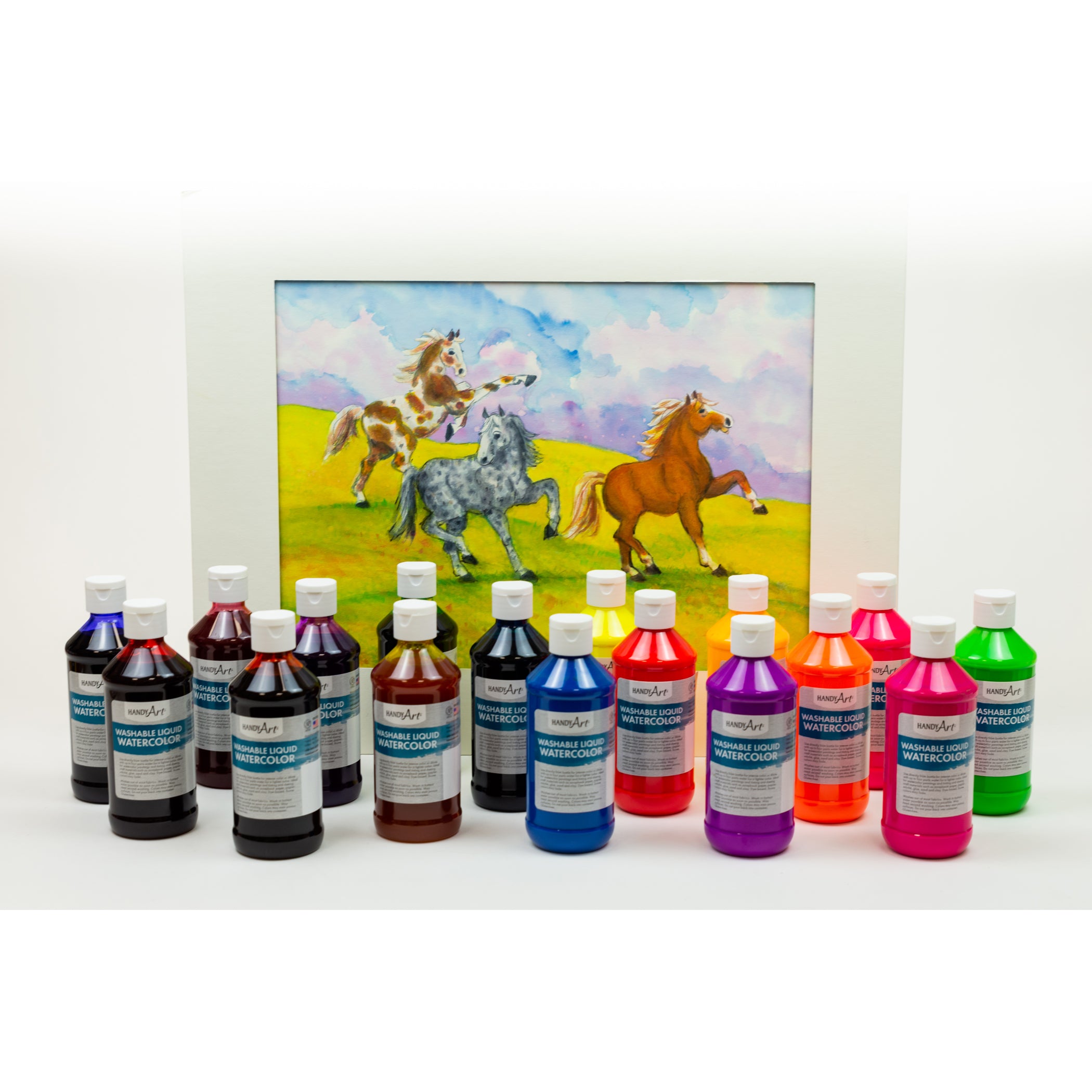 Washable Liquid Watercolors, 8oz, 10-Color Basic Kit