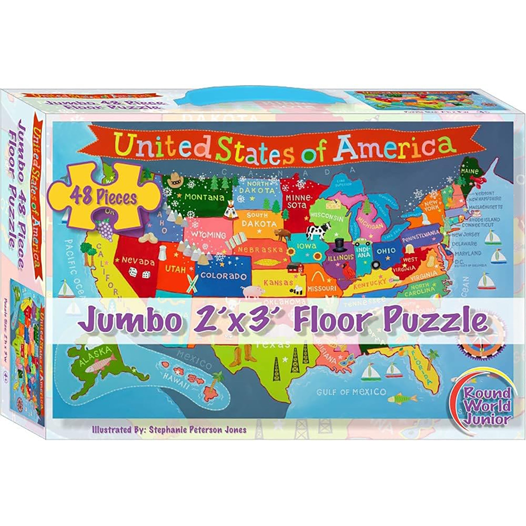 United States Floor Puzzle for Kids, 48 Pieces