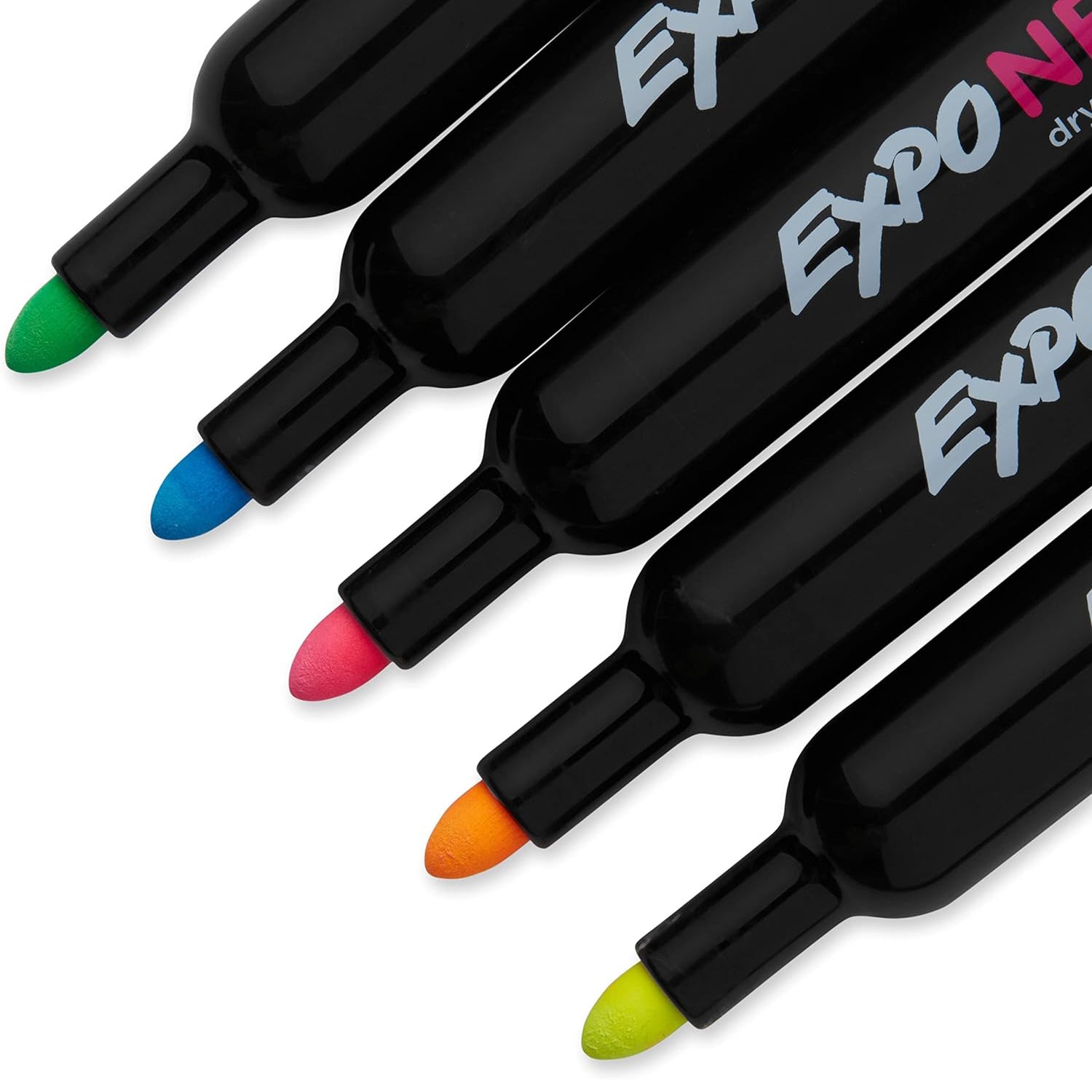 Neon Dry Erase Marker, Bullet Tip, Assorted, Pack of 5