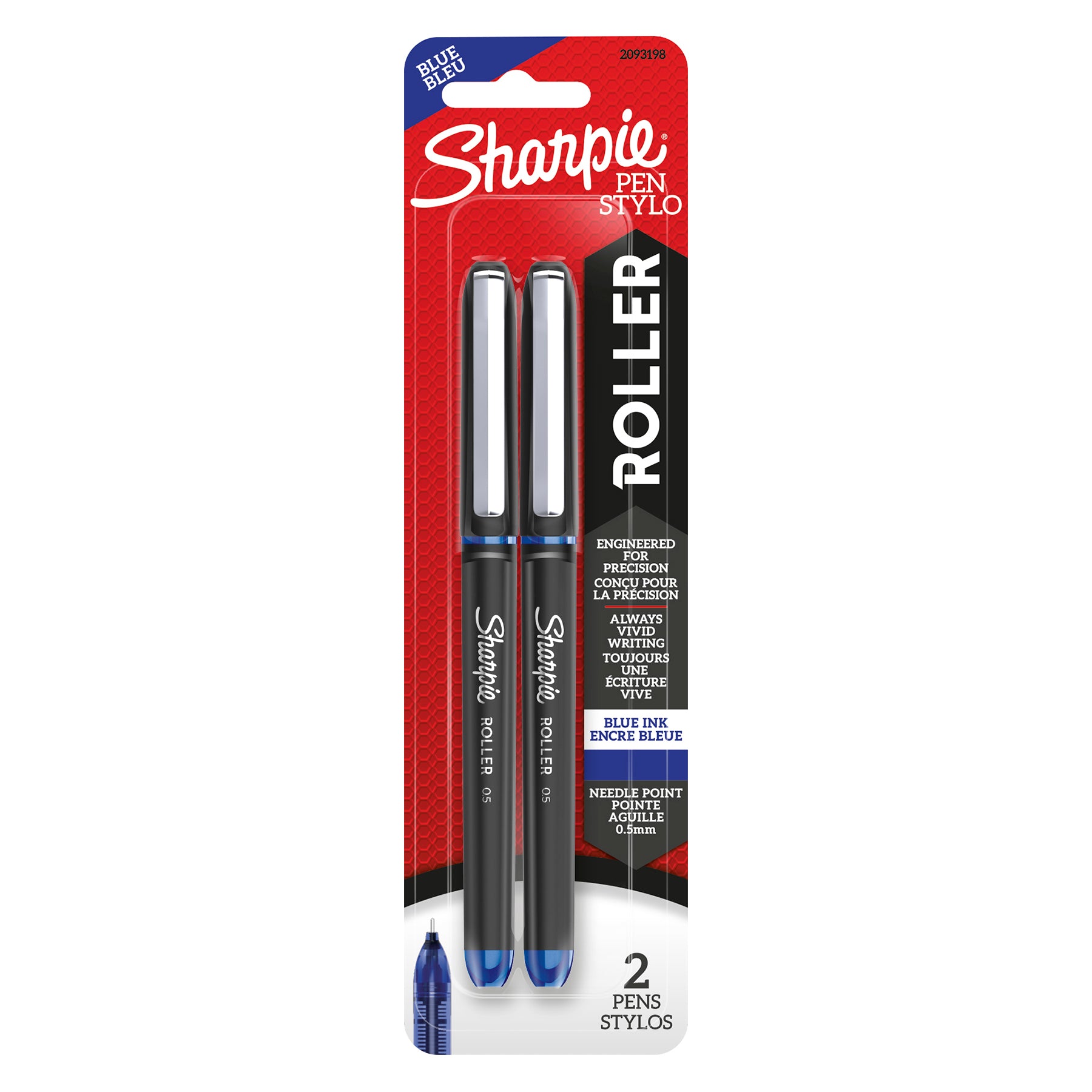 Rollerball Pen, Needle Point (0.5mm), Blue Ink, 2 Per Pack, 6 Packs - A1 School Supplies