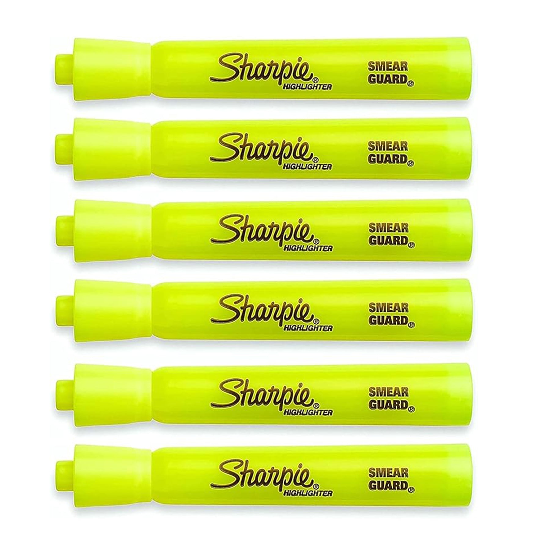 Tank Style Highlighters, Chisel Tip, Fluorescent Yellow, Box of 12