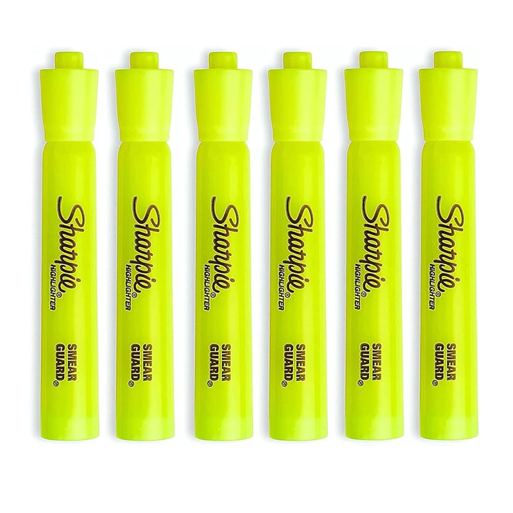 Tank Style Highlighters, Chisel Tip, Fluorescent Yellow, Box of 12